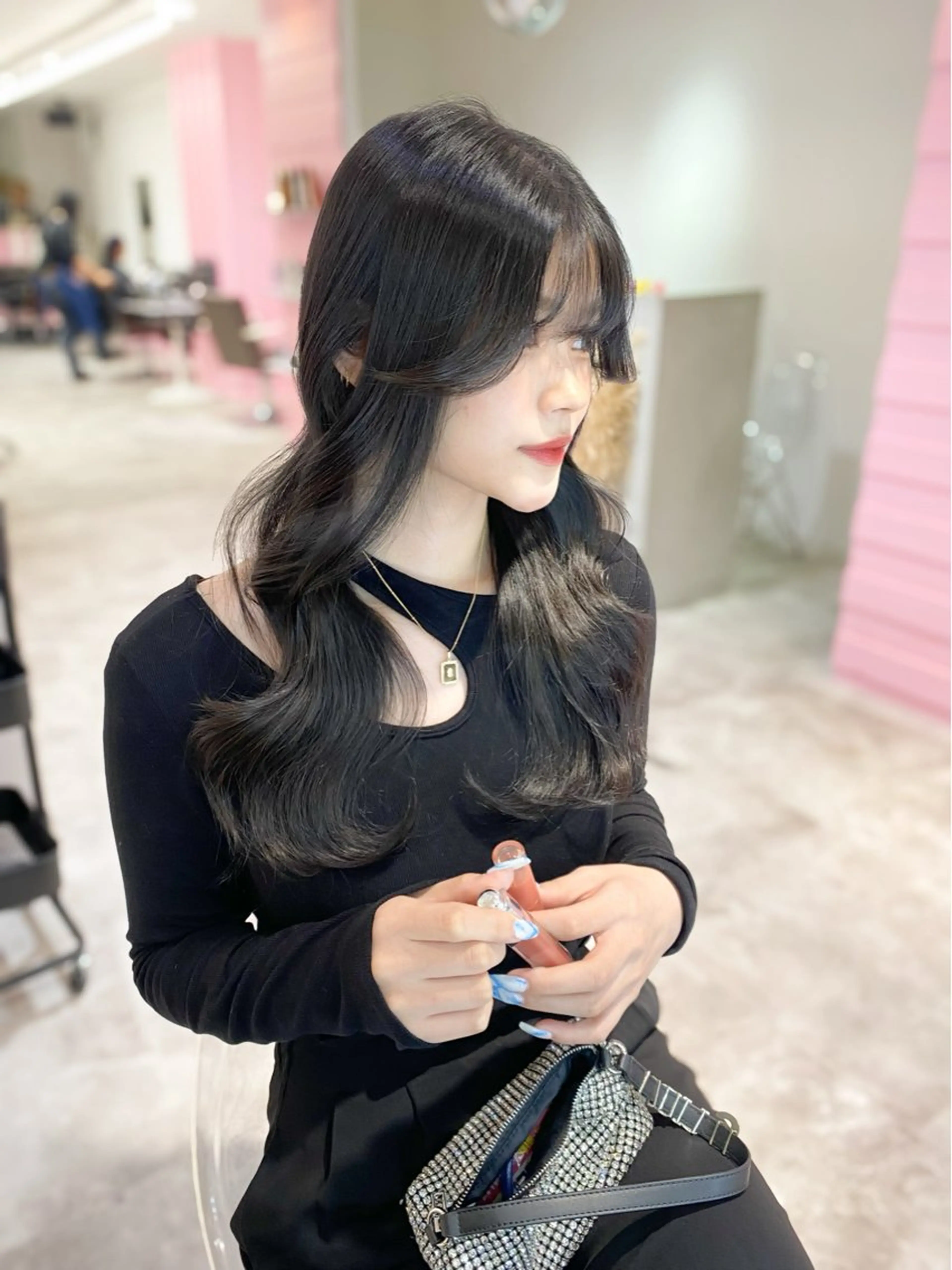 ロング カット ヘアカラー トリートメント 髪質改善韓国レイヤー SHIORI🦋のヘアスタイル