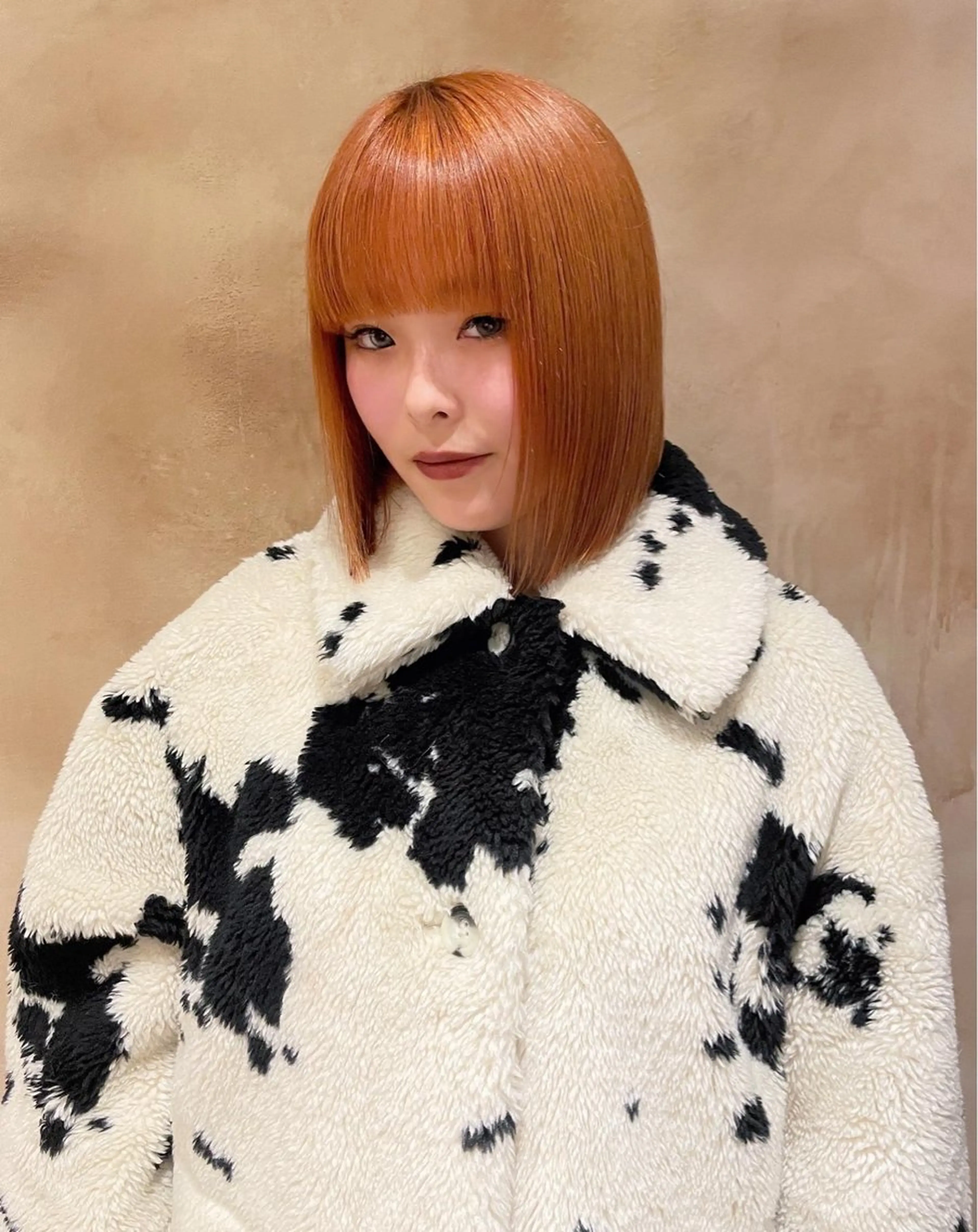 カラー オレンジ ボブ カット ヘアセット lot所属・大阪/心斎橋 lot mikuのヘアスタイル