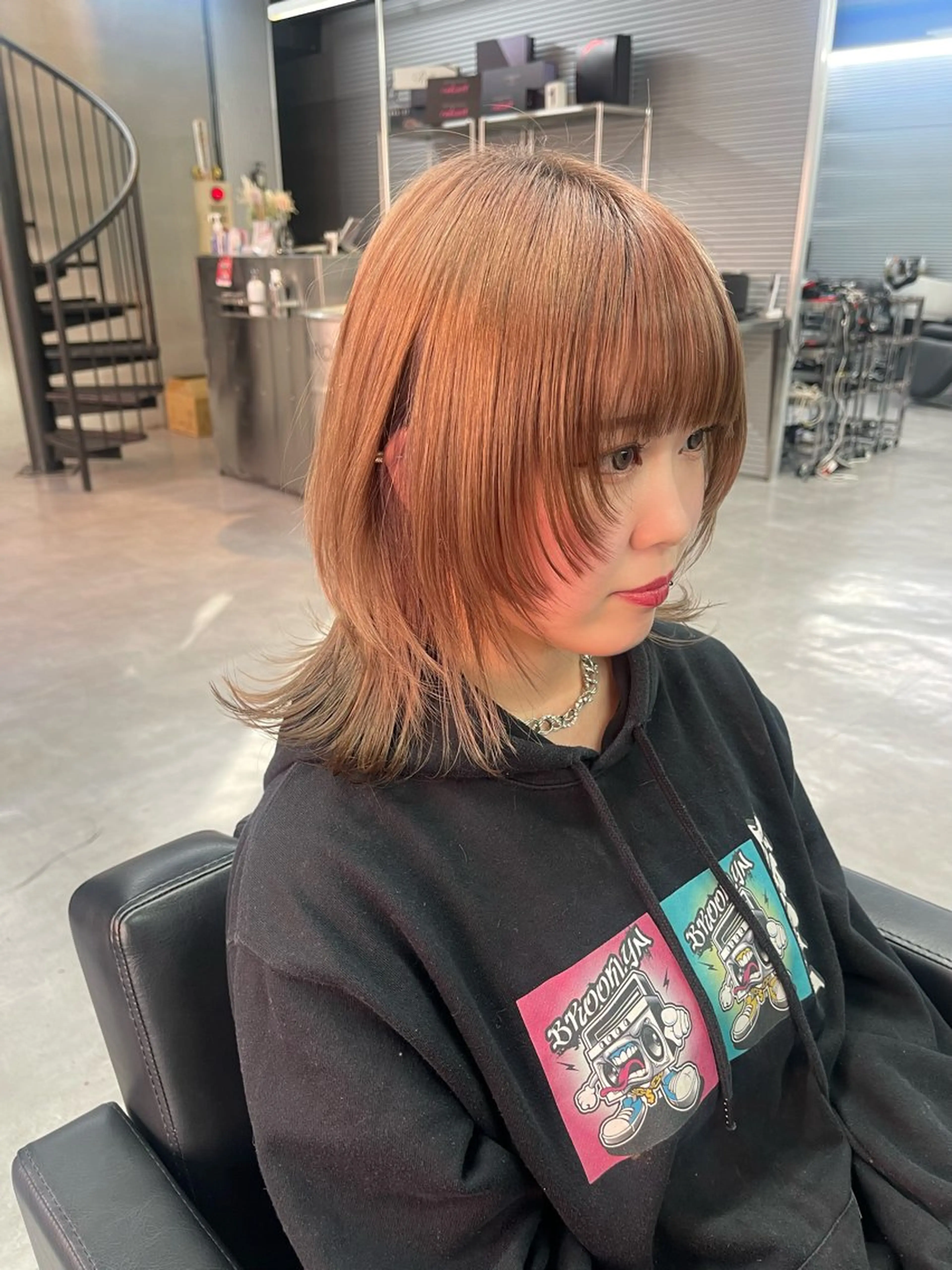 ミディアム レイヤーカット ウルフカット ウルフレイヤー 柏 ウルフ/レイヤー 田中佐和🐺のヘアスタイル