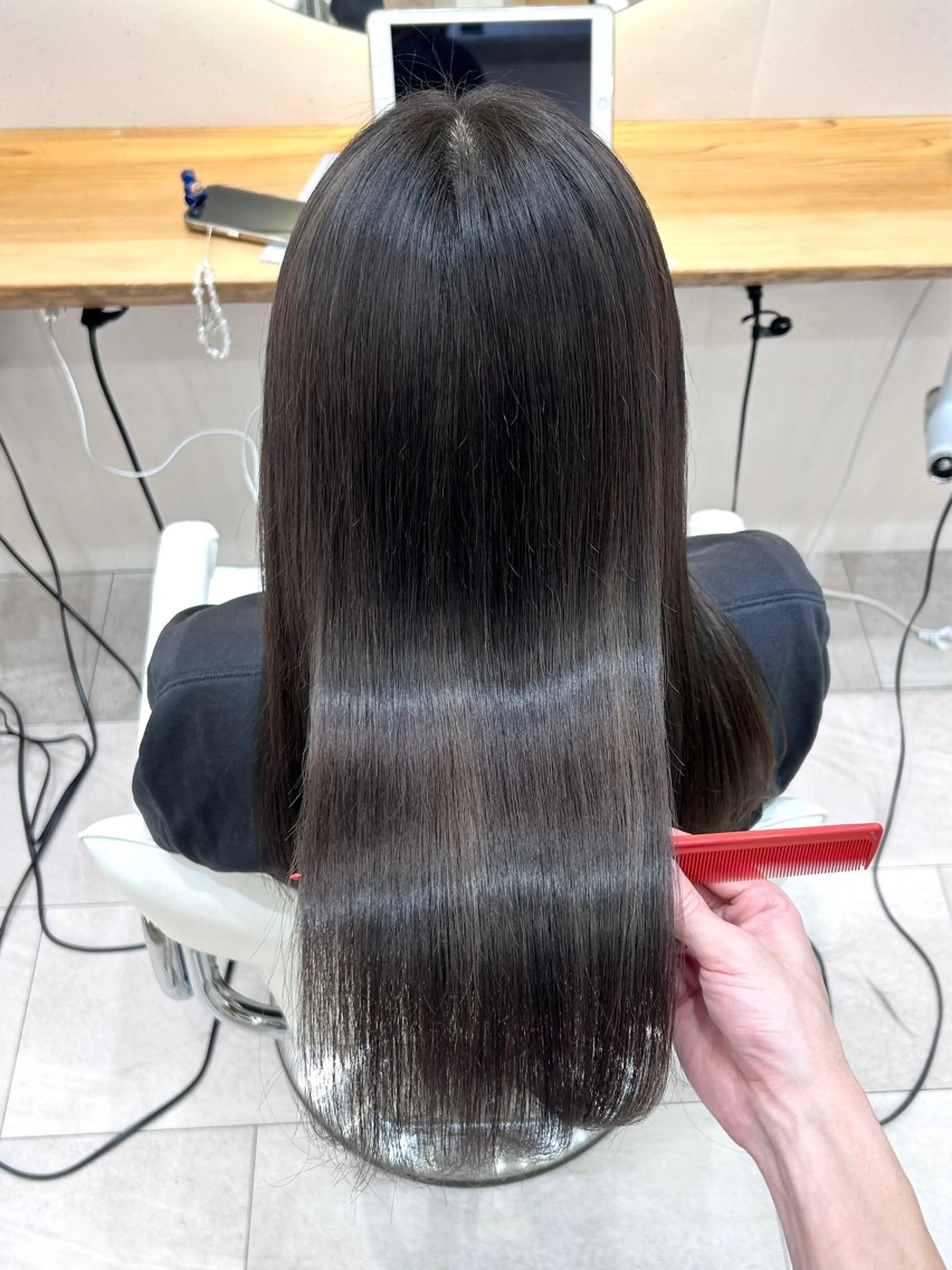 セミロング 髪質改善 トリートメント 酸熱トリートメント カット トリートメント ボブ/レイヤーボブ/ 髪質改善/梶川 夏季のヘアスタイル