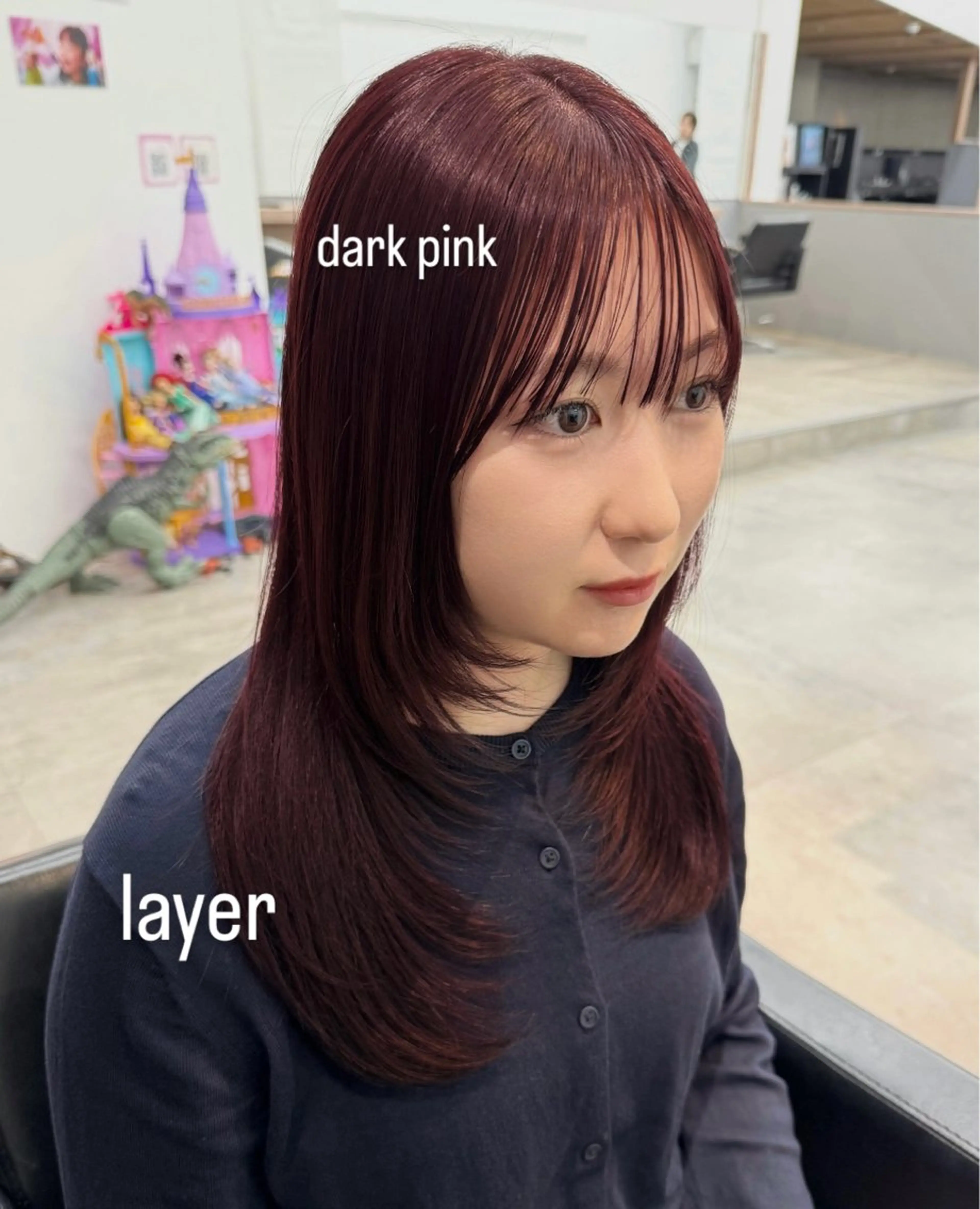 ミディアム カラー レッドカラー カット ヘアカラー トリートメント 暖色/レイヤー/艶髪 /kanaのヘアスタイル