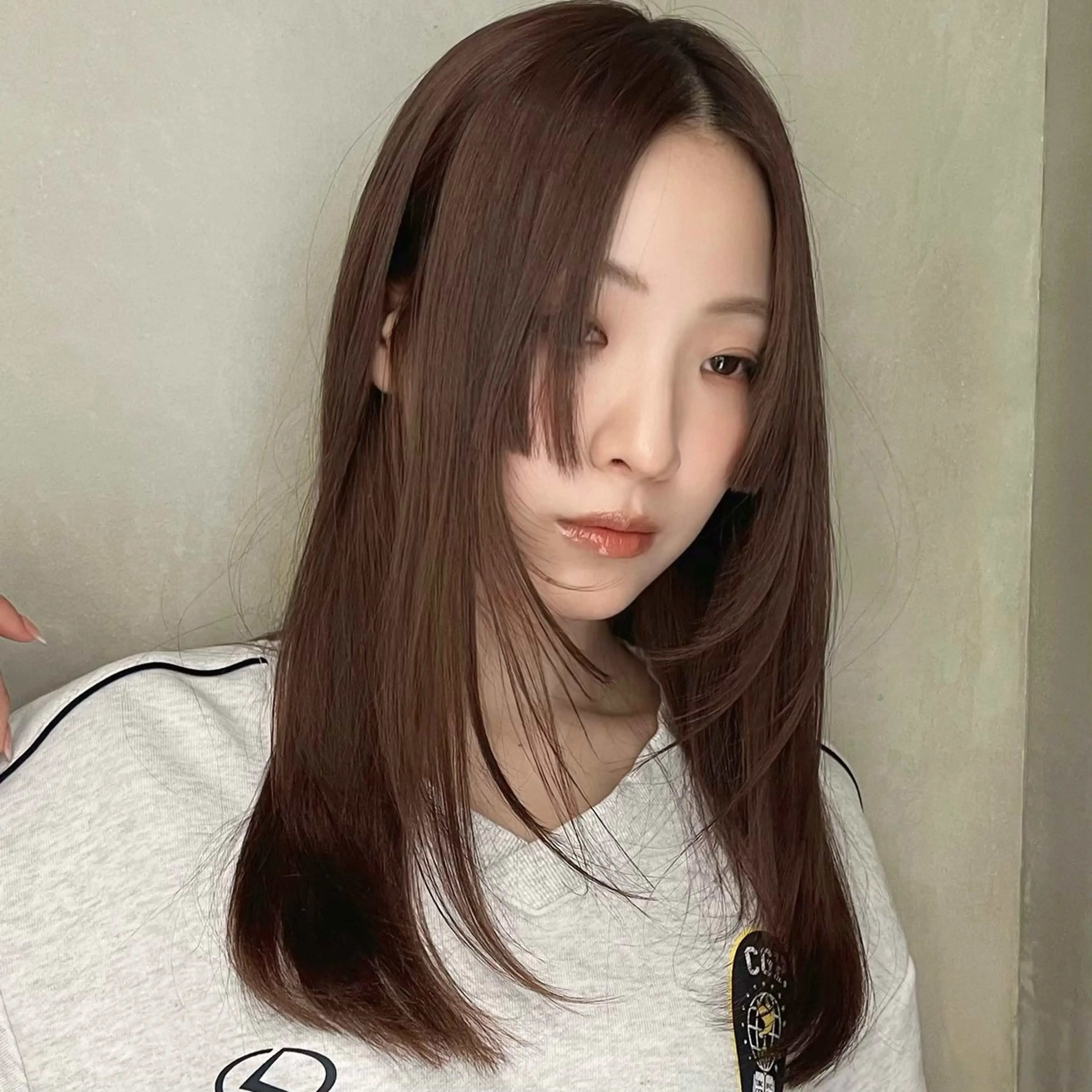ロング カラー ボブ 韓国風ヘア レイヤーカット カット 縮毛矯正 《メンズ特化》韓国風 /chiharaのヘアスタイル