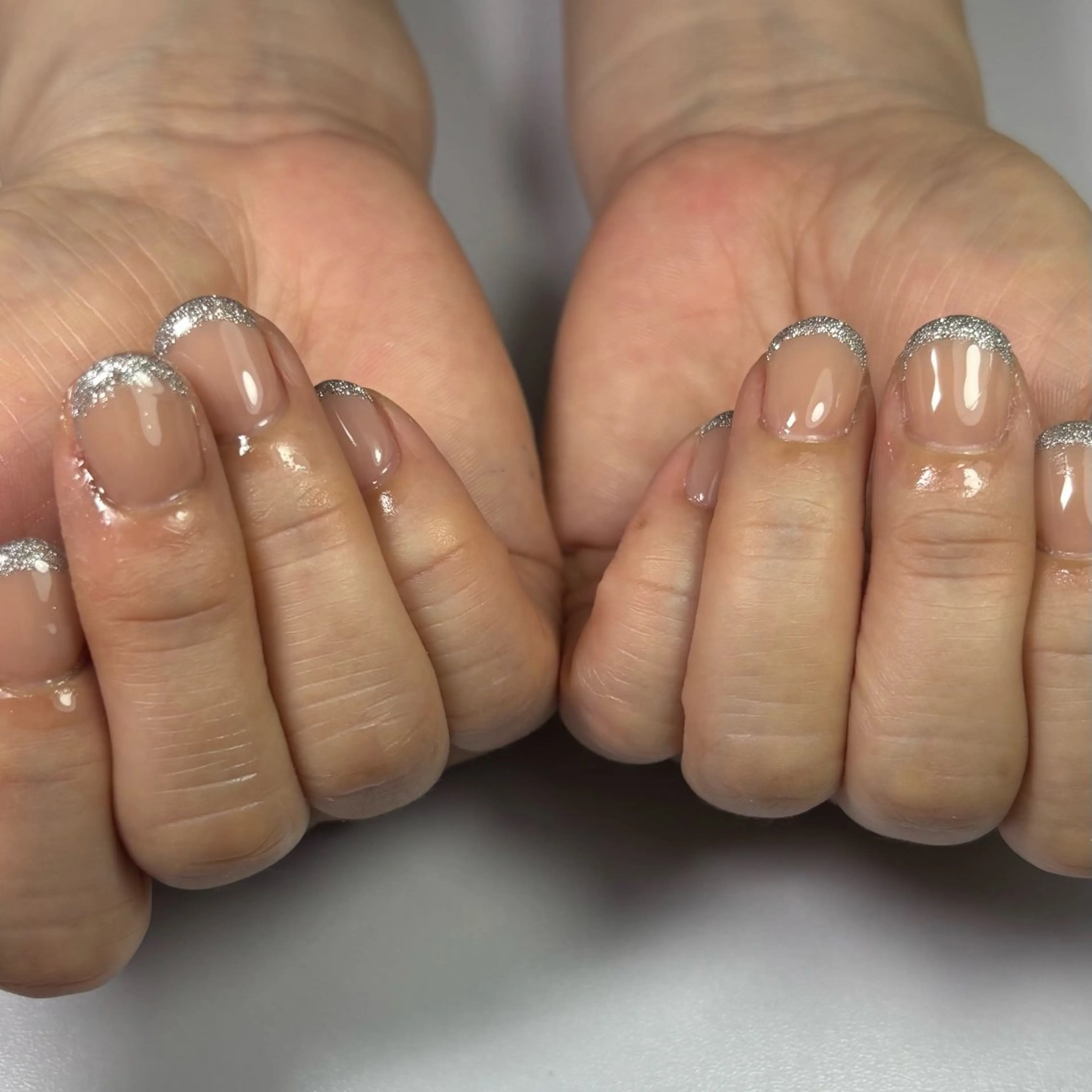 ネイル フレンチネイル ラメ(グリッター) ショートネイル ハンドネイル MKY salonのネイルデザイン