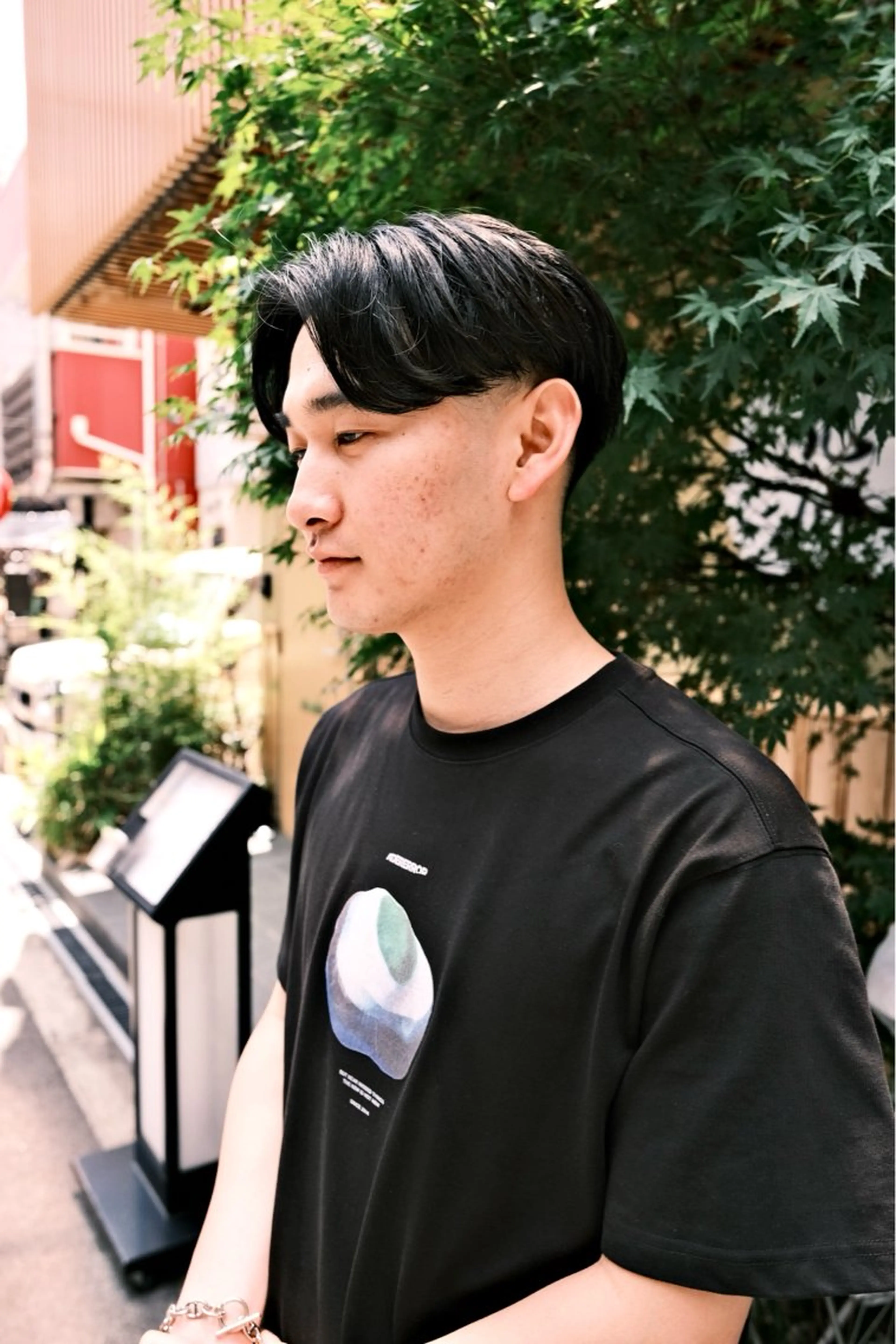 ショート パーマ メンズ センターパート フェードカット カット パーマ スパイキーショート /パーマ/山本孝明のヘアスタイル