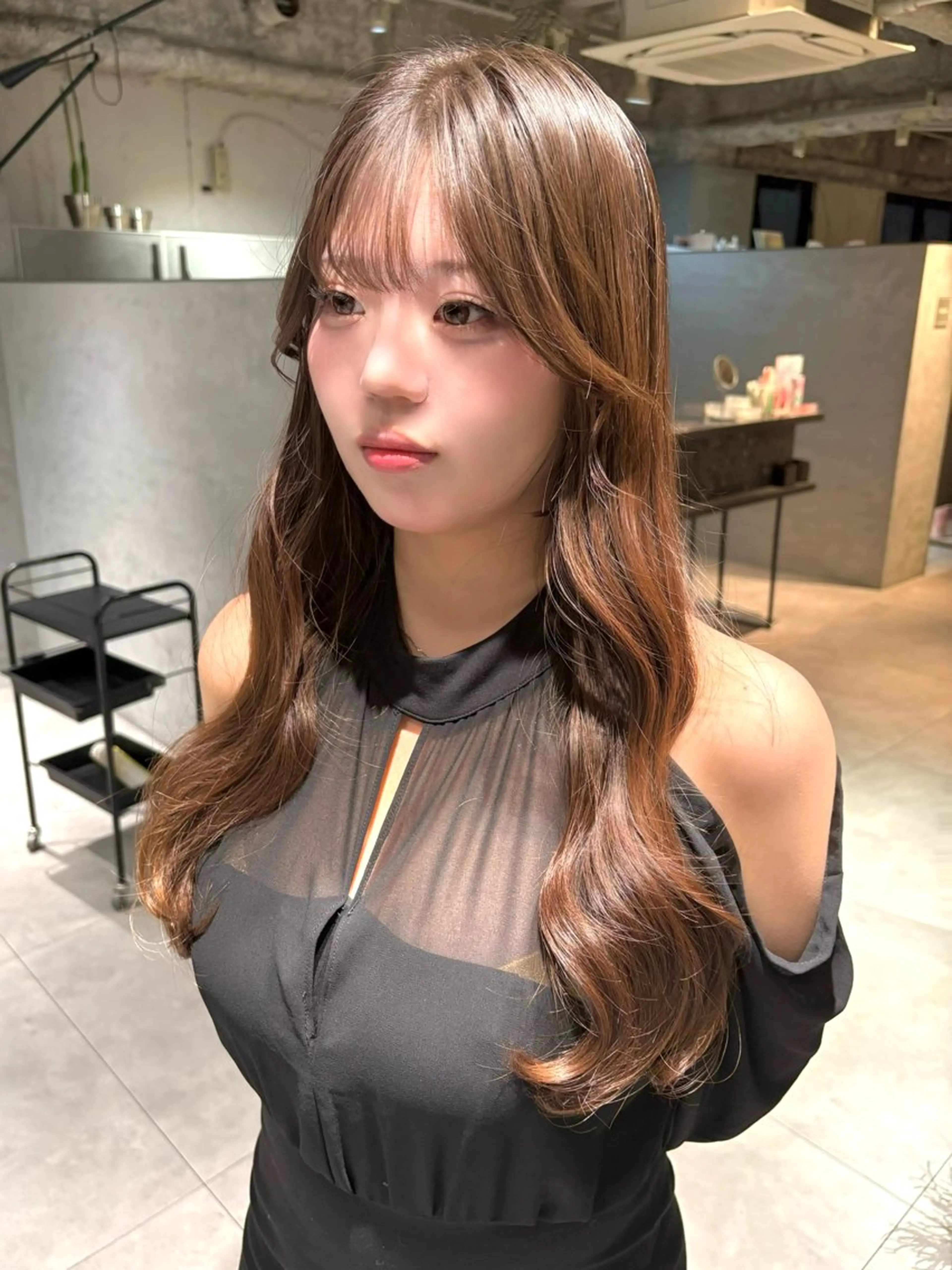 ロング カラー カット ヘアカラー トリートメント CHERIM ❤️‍🔥新家光葉のヘアスタイル