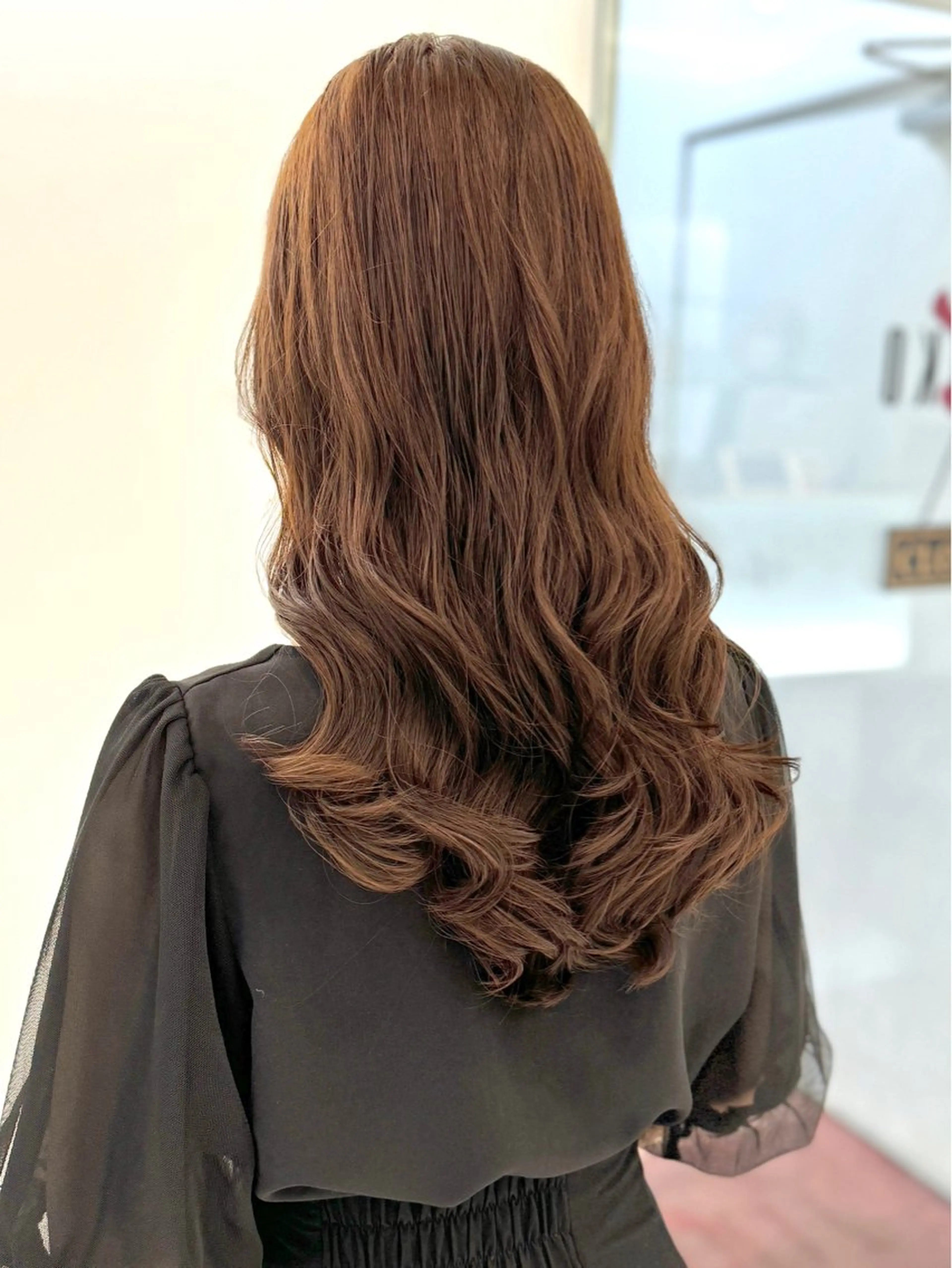 ロング カラー パーマ カット パーマ トリートメント コテ巻き風パーマ/ キミシマカイトのヘアスタイル