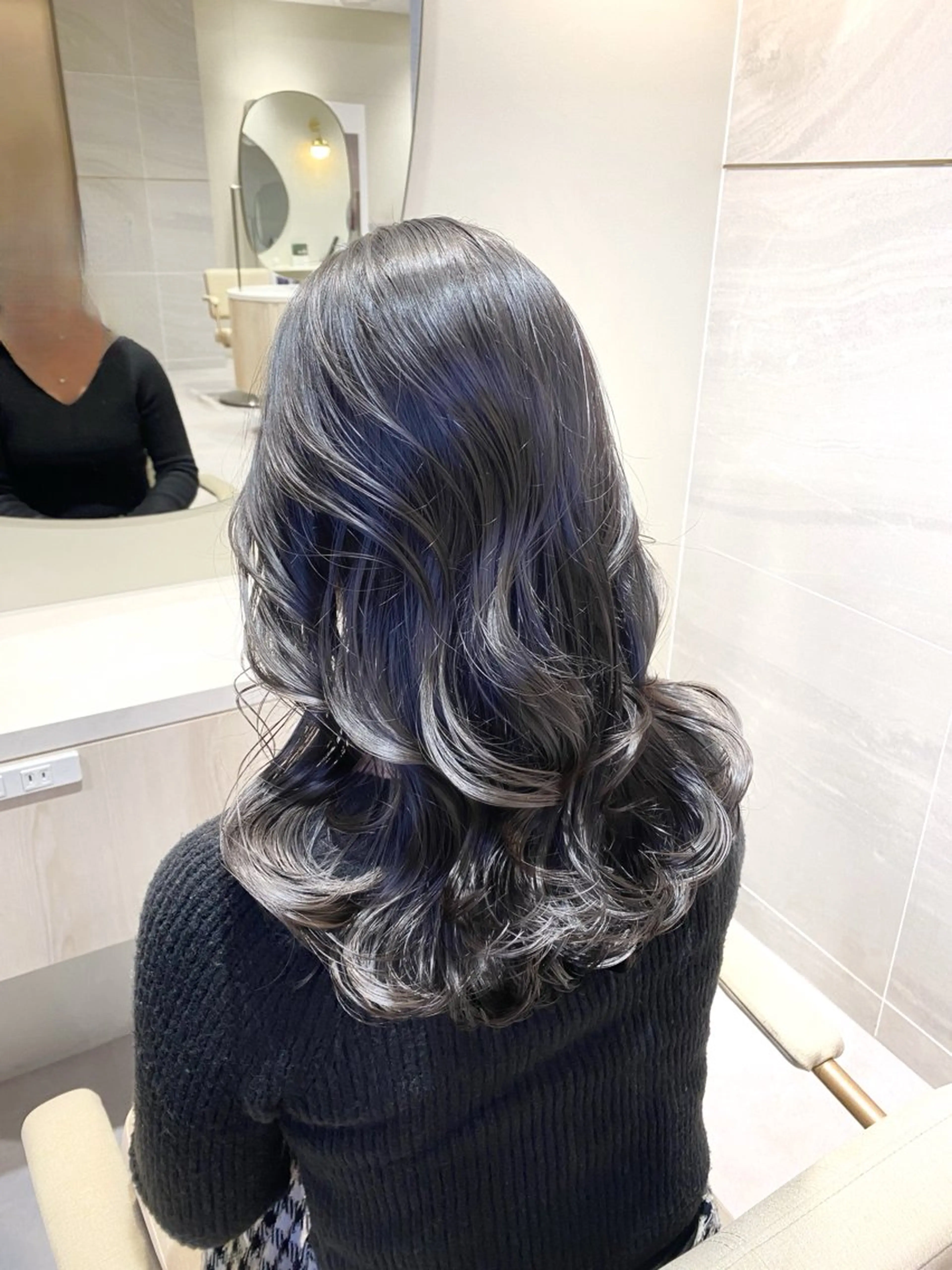 ロング カラー ダークグレー ダークグレージュ グレージュ 韓国風ヘア カット ヘアカラー トリートメント ブリーチなしダブル カラー🧸🐺陽介のヘアスタイル