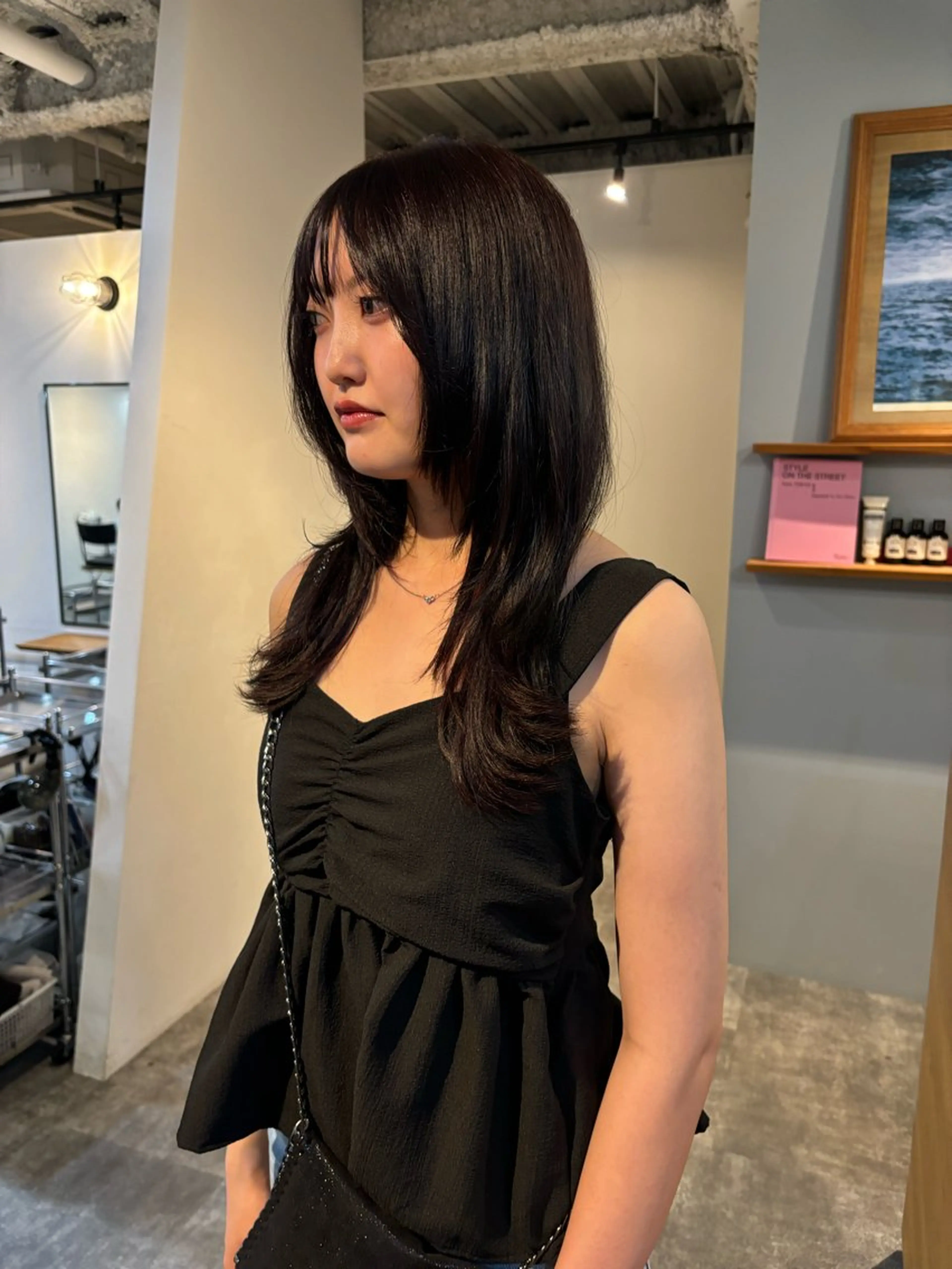ロング 顔周りカット ハッシュカット 韓国風ヘア レイヤーカット ロング カット LIBETT EAST所属・LIBETT EAST🌼糟谷紗璃のヘアスタイル