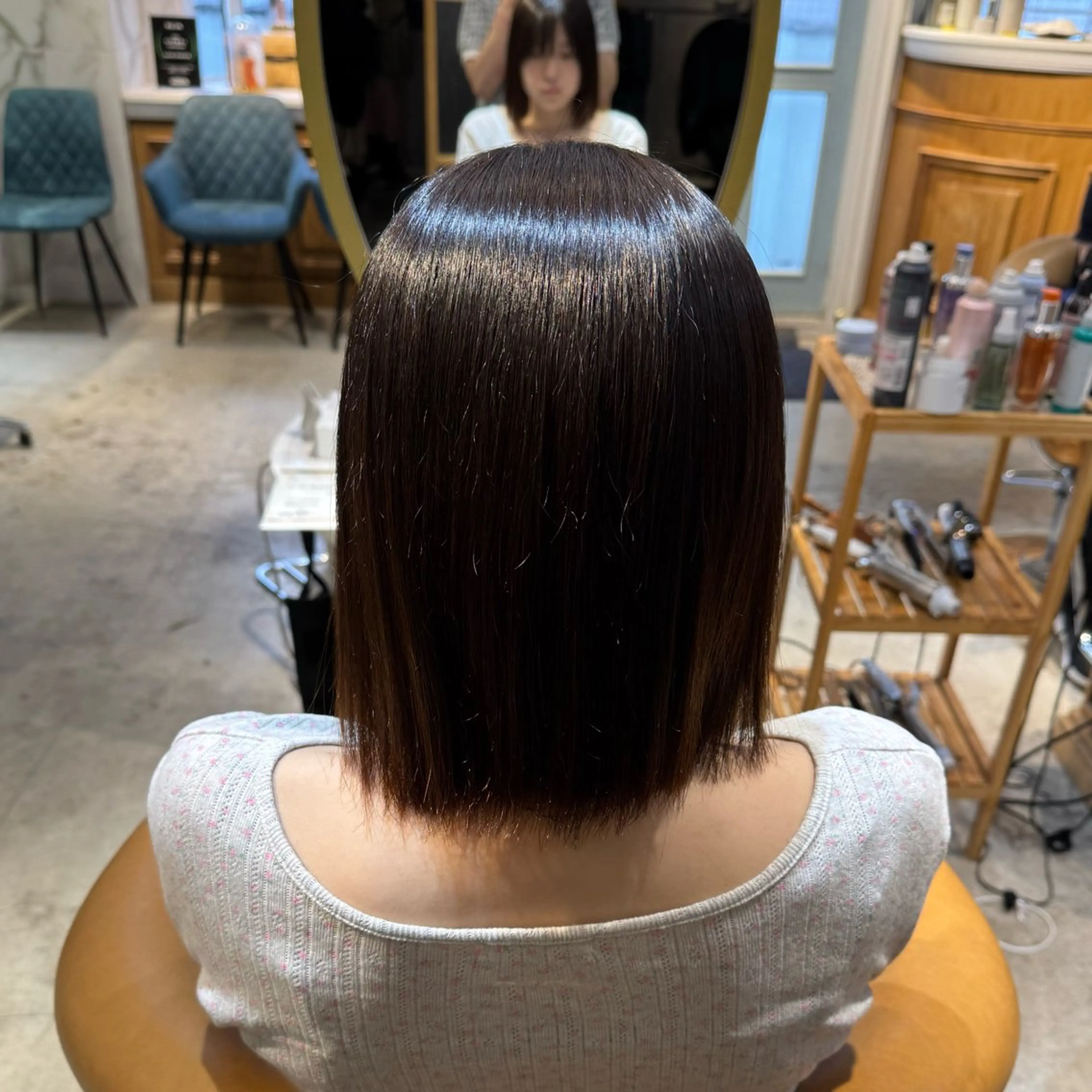 ミディアム 髪質改善 縮毛矯正 カット 縮毛矯正 トリートメント ヘアセット 髪質改善/ボブ /韓国/erikoのヘアスタイル