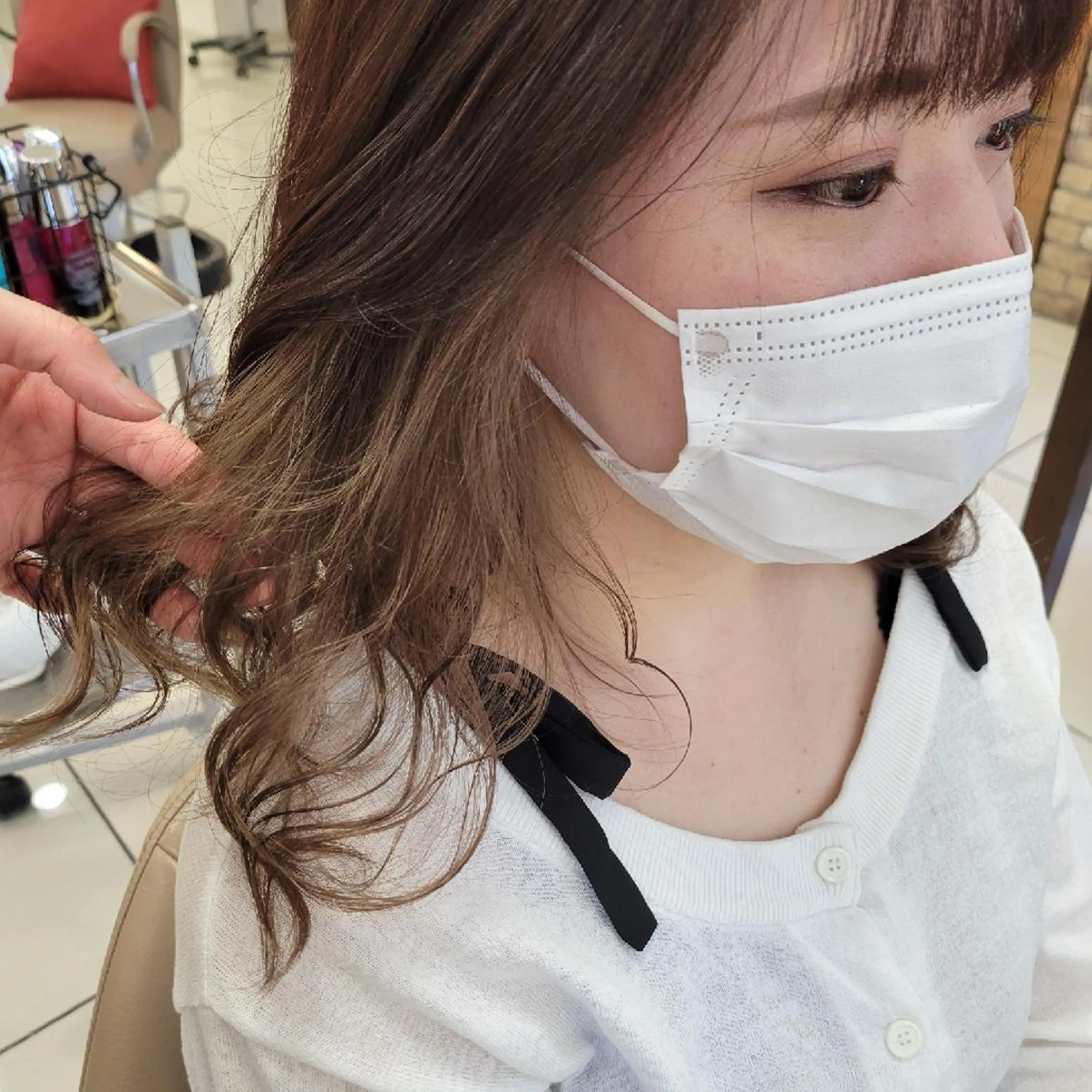 ミディアム カラー ママ美容師まつげ 🤍まき🤍のヘアスタイル