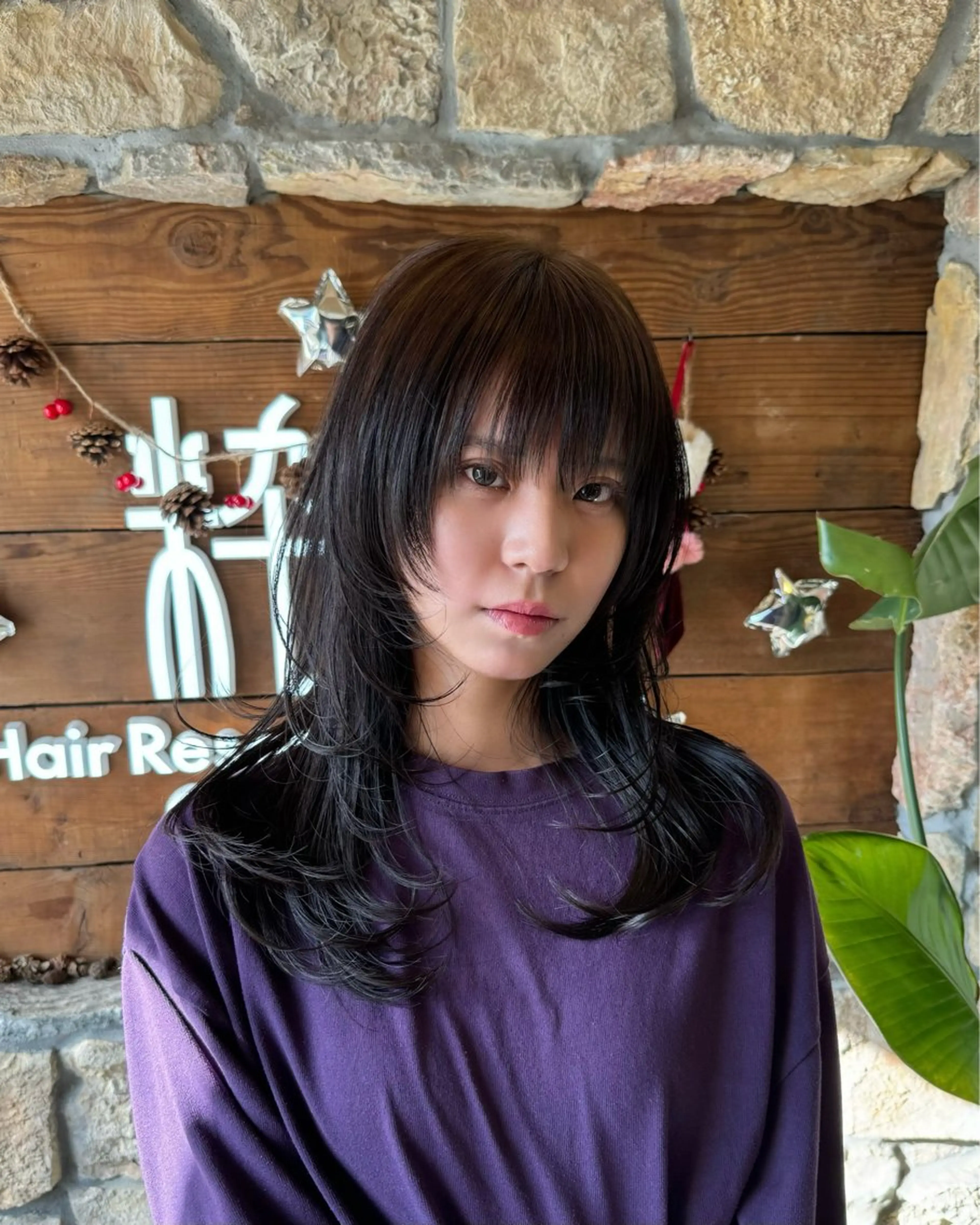 ロング ロングレイヤー ハッシュカット レイヤーカット ロング Bonheur銀座 /前田 栞九郎のヘアスタイル