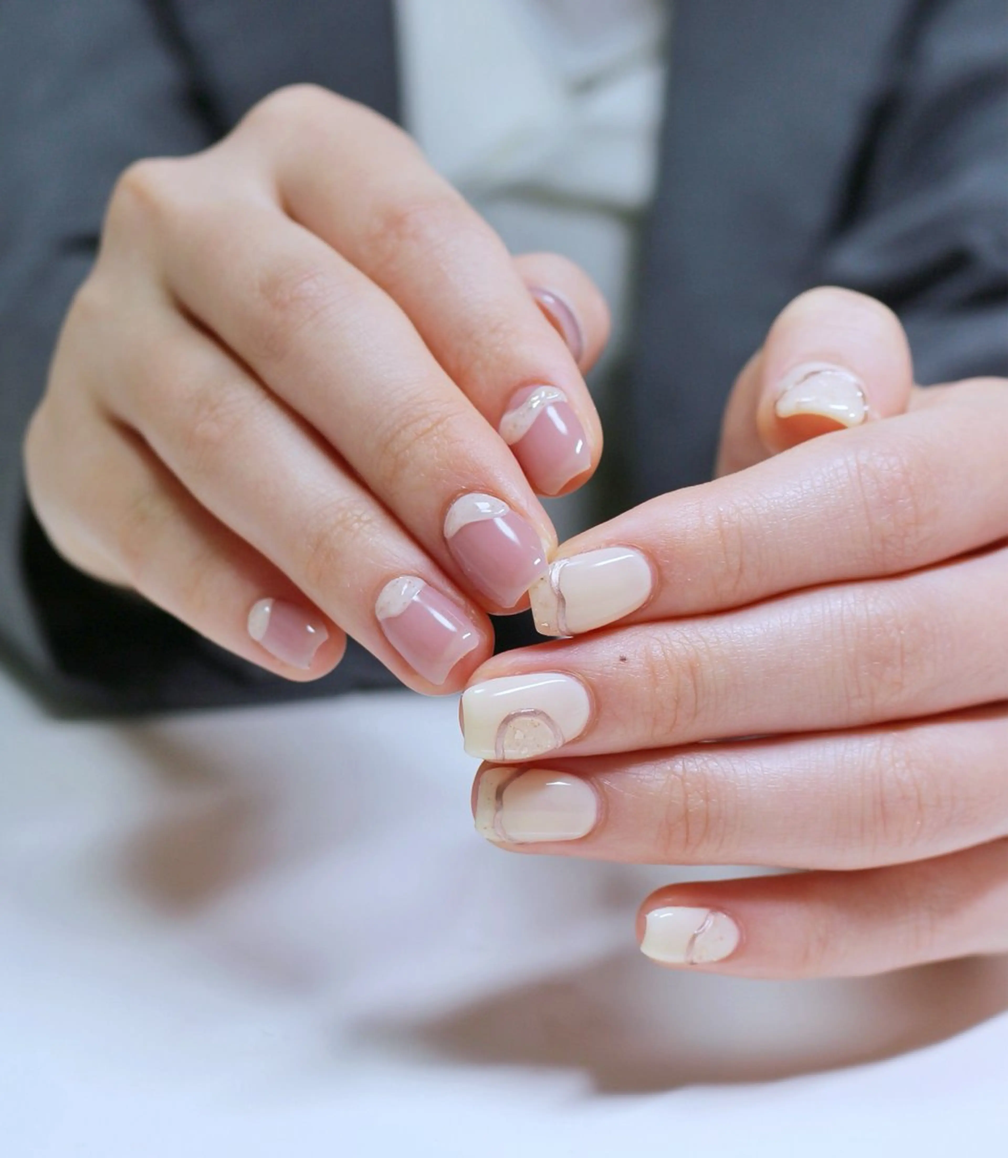 ネイル 韓国ネイル ニュアンスネイル ピンク シンプルネイル ワンホンネイル ハンドネイル Baku Nailsのネイルデザイン