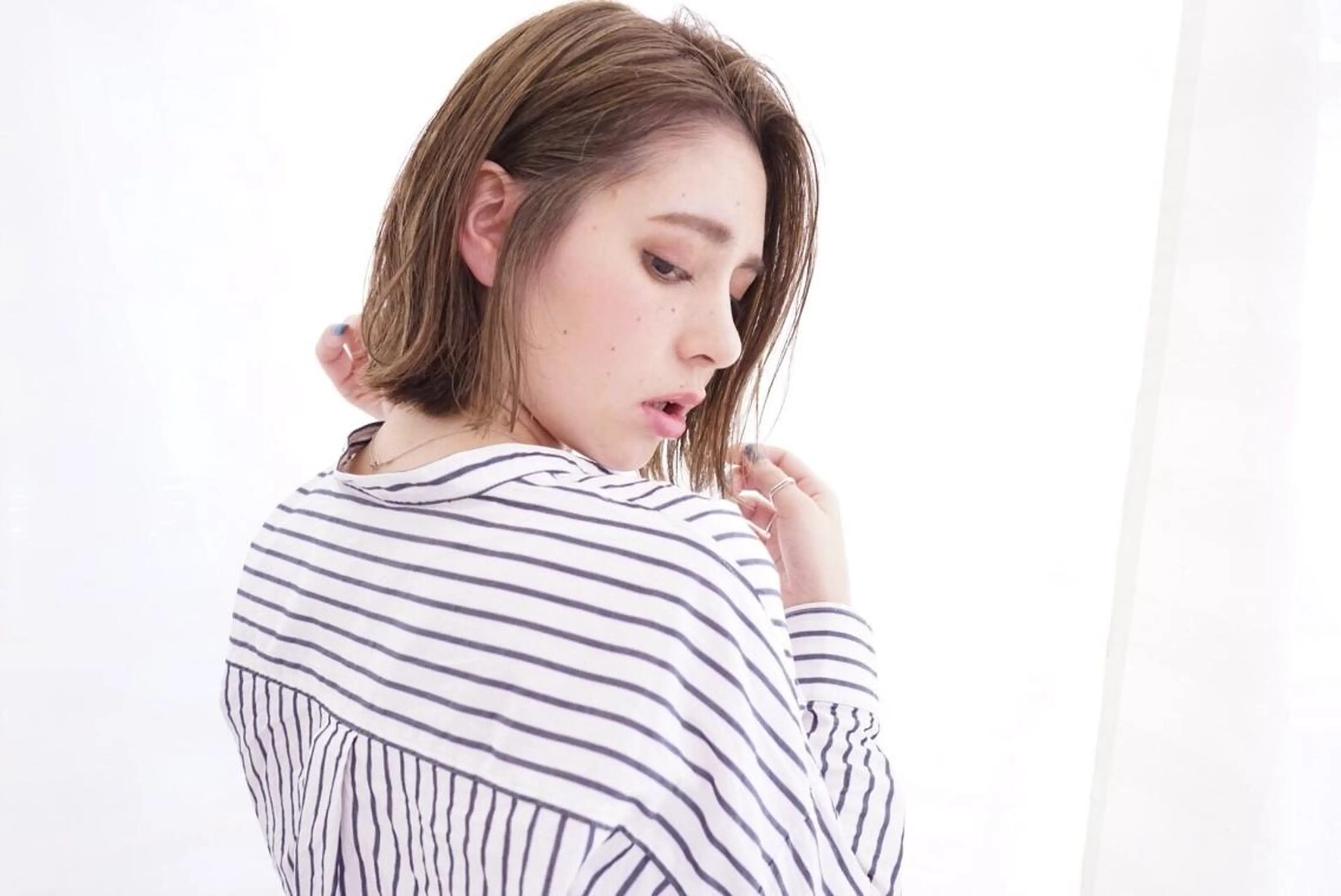 ミディアム カラー パーマ 山下 直人のヘアスタイル