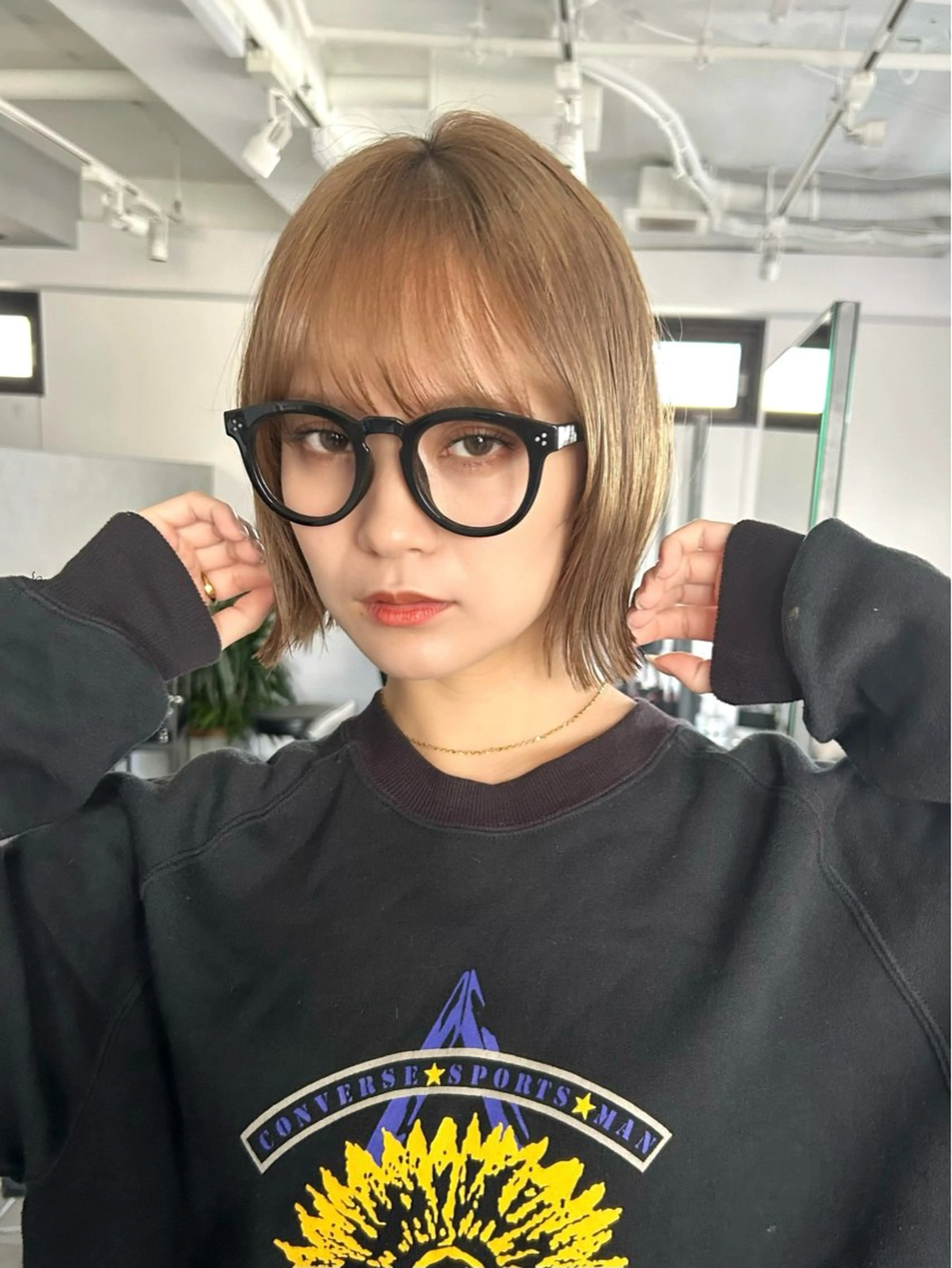 ショート ボブ くびれヘア カット ヘアカラー トリートメント 結べるくびれボブ/透 明感カラーtaigaのヘアスタイル