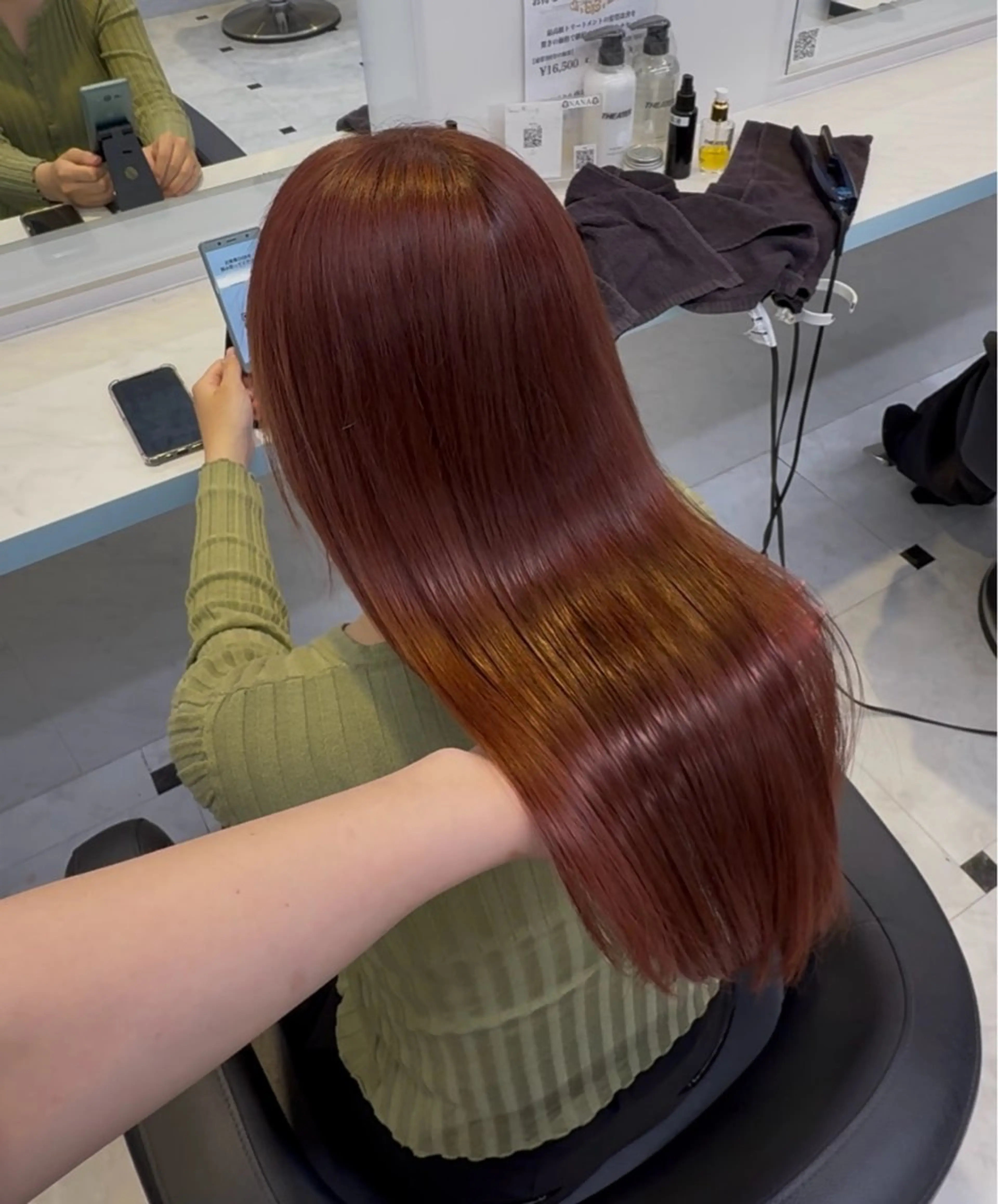 カラー カット ヘアカラー トリートメント ヘアセット ブリーチなし🍒中韓 /暖色系🍒のヘアスタイル