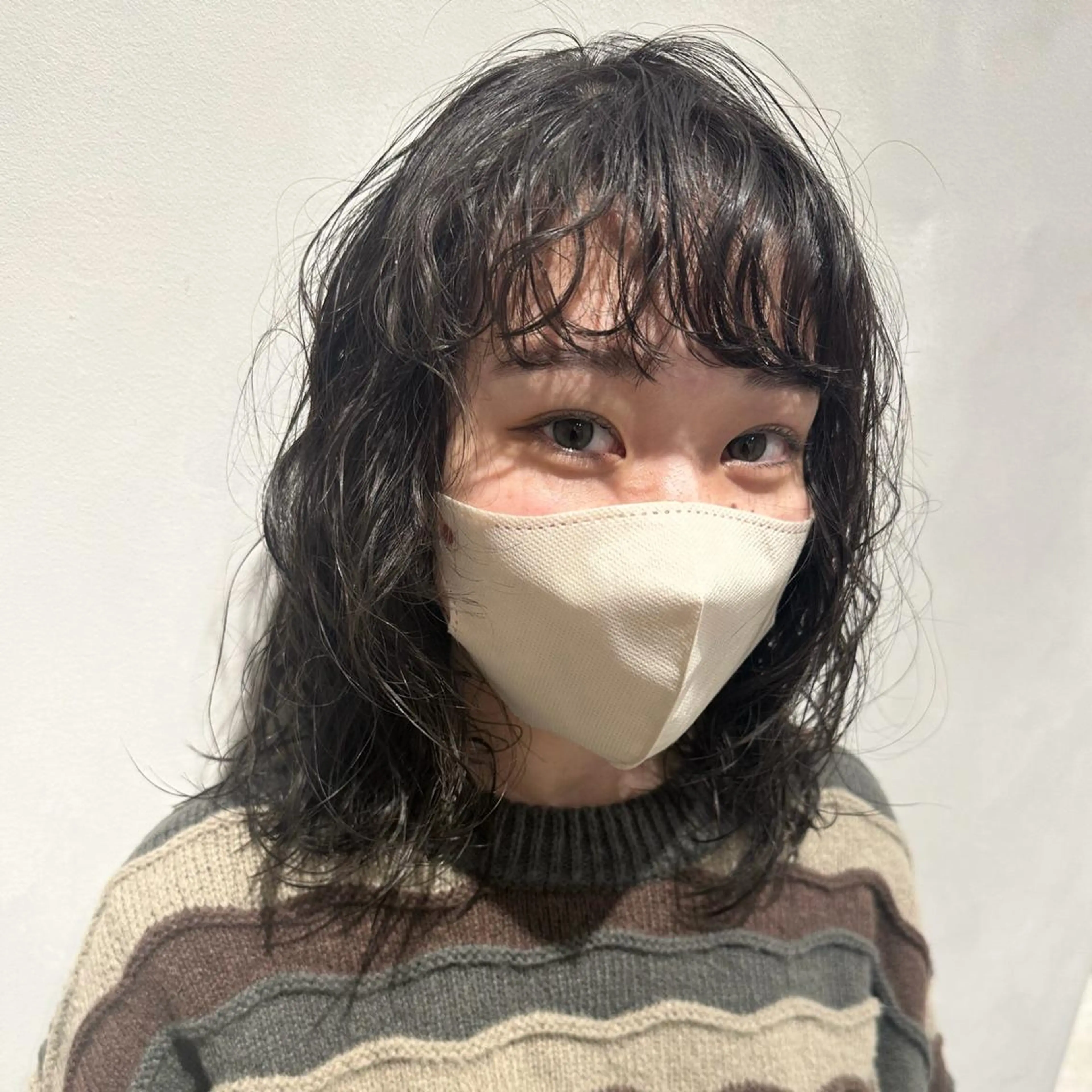 ミディアム パーマ カット パーマ トリートメント デザインカラー/パー マ🦖外岡咲希🦖のヘアスタイル