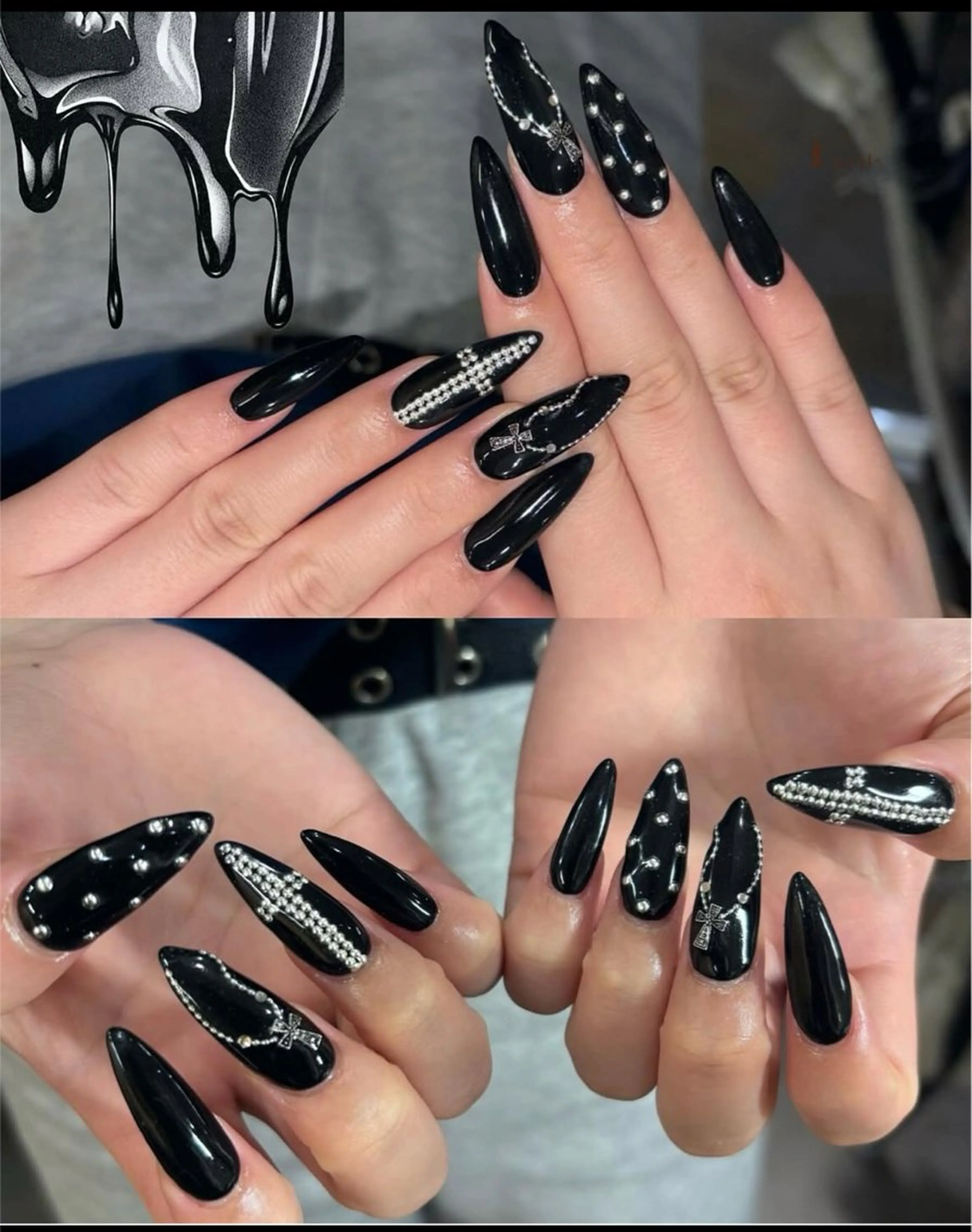 ネイル アートネイル ジェルネイル グラデーション マグネットネイル ニュアンスネイル ハンドネイル Ryu Nail Studio所属・Ryu Nail 新大久保のネイルデザイン