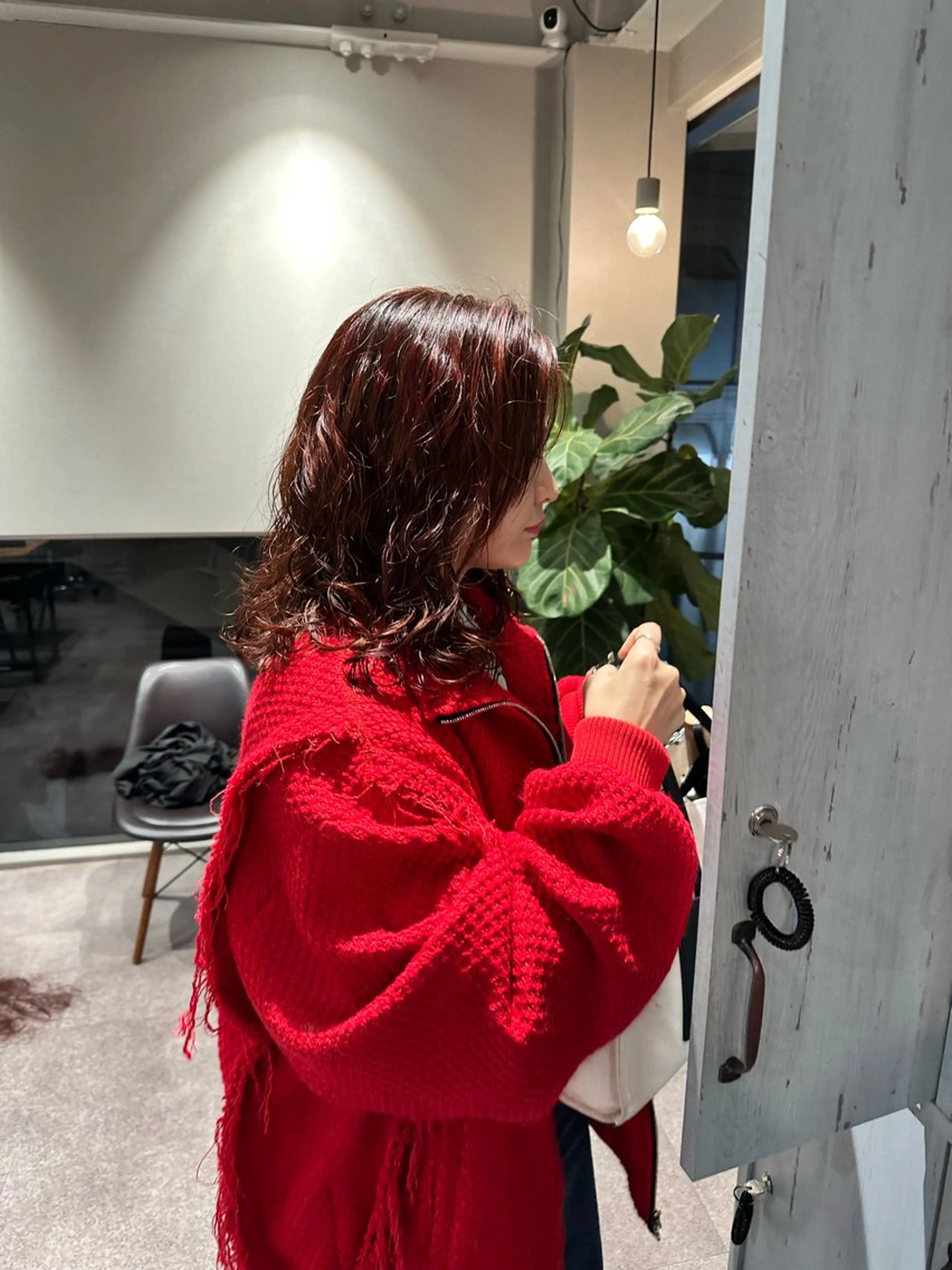 セミロング カラー カシス レッドカラー カット ヘアカラー トリートメント 韓国風/オシャレ /縮毛矯正/滝口琴未のヘアスタイル