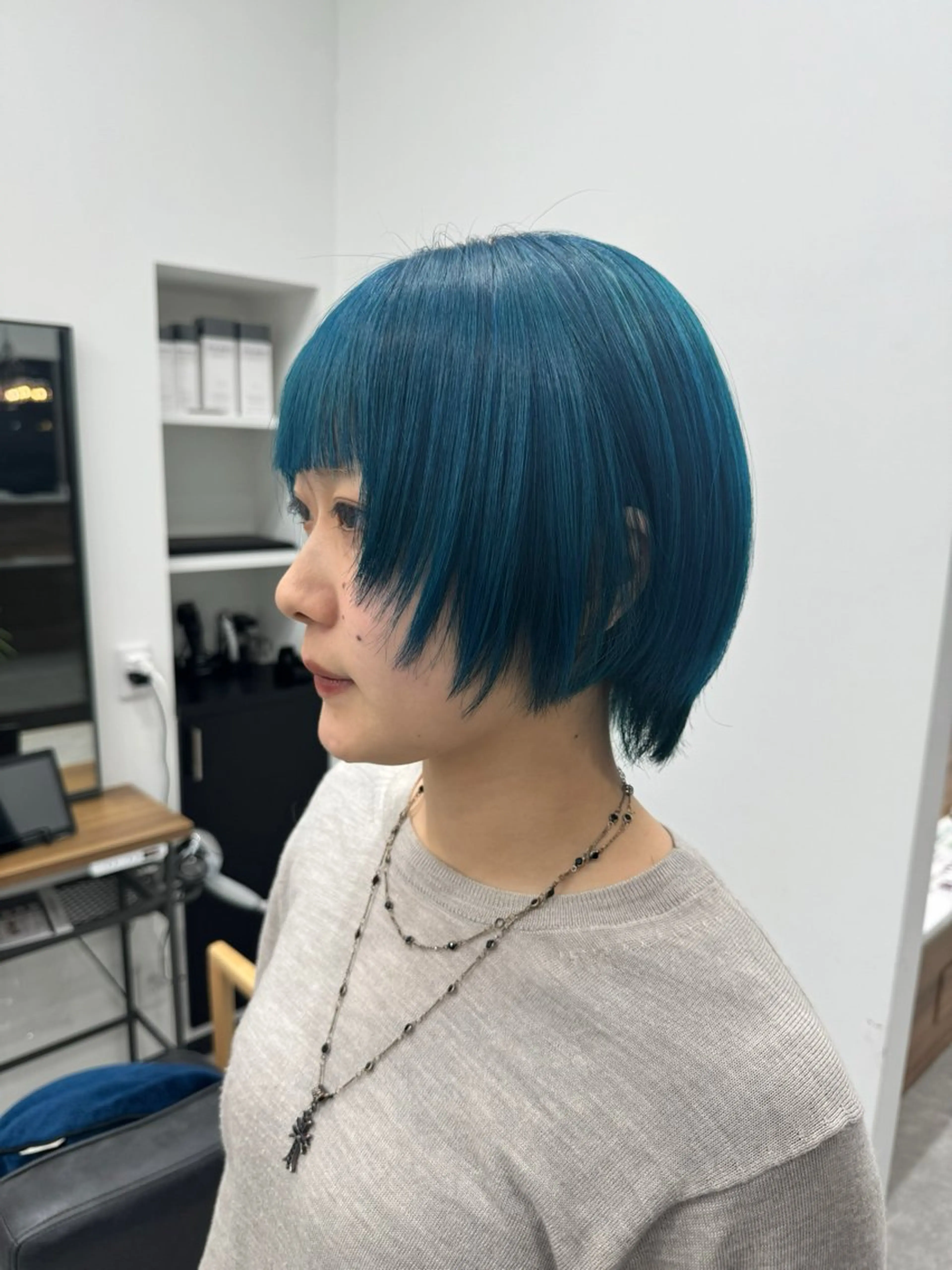 ショート カラー 𝘀𝗮𝗲/柏の葉 / パーマモデルのヘアスタイル