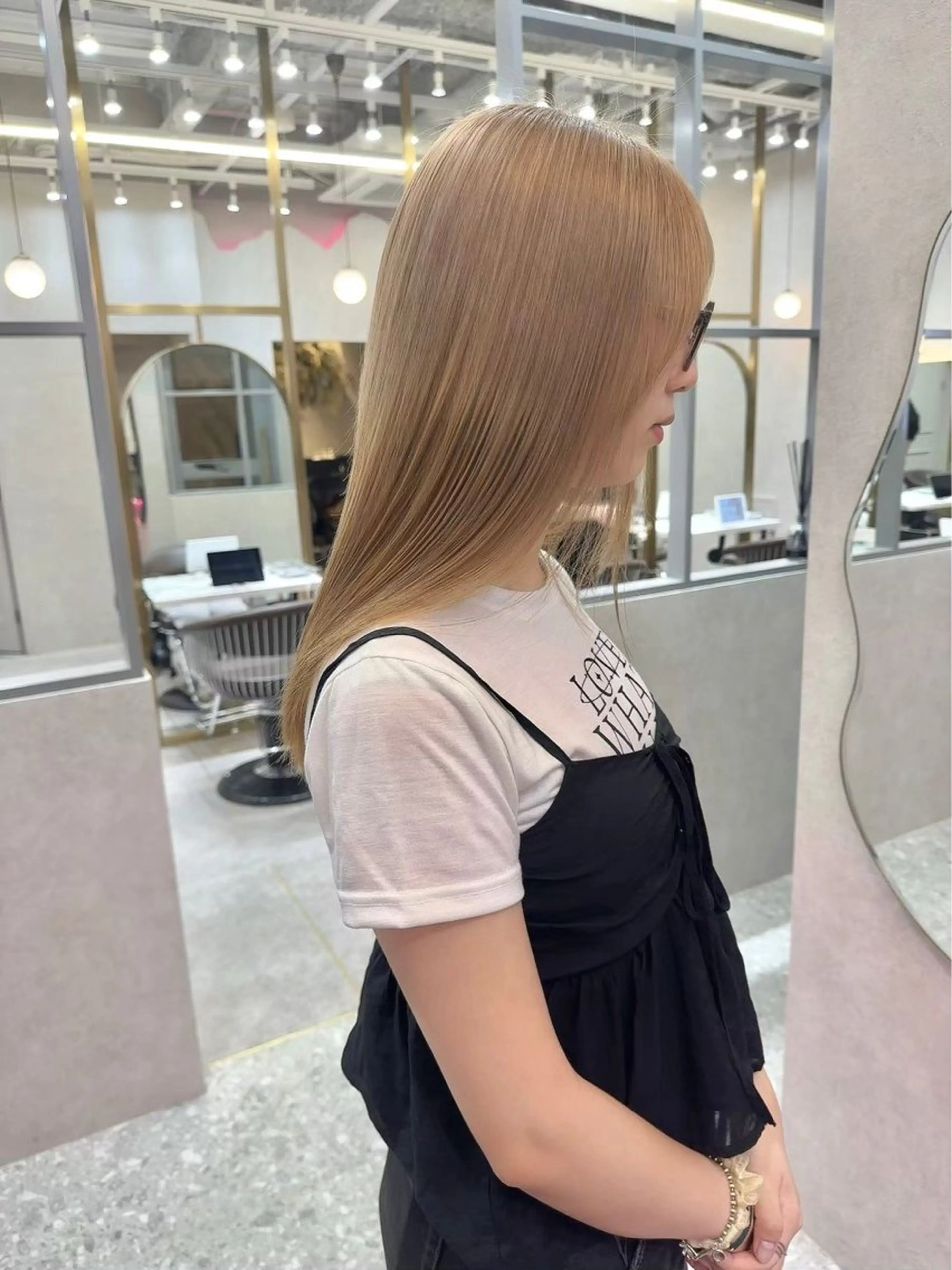 ロング カラー カット ヘアカラー トリートメント ヘアセット ダブルカラー 韓国ヘアKYONのヘアスタイル