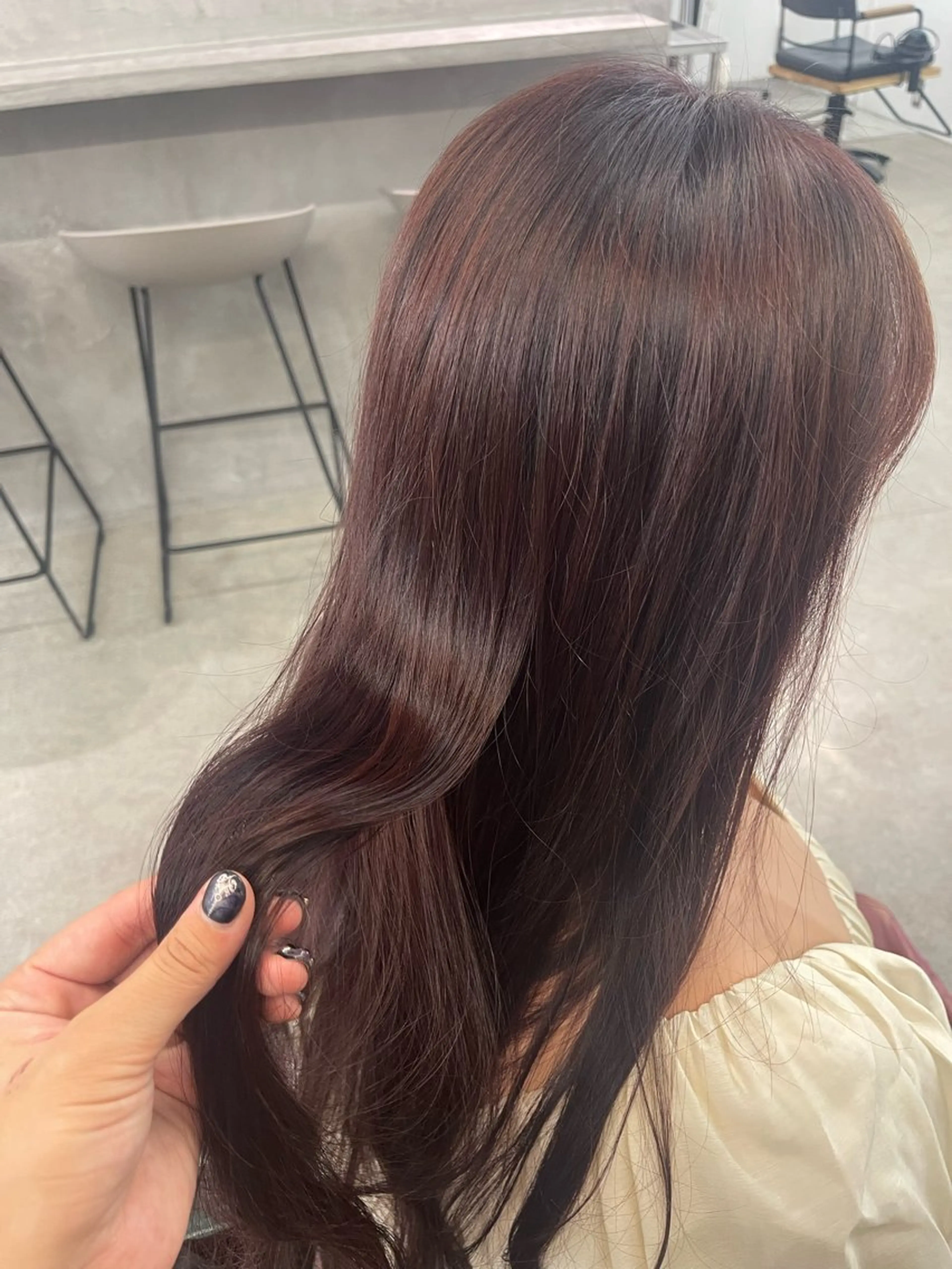 ロング カラー イージーパーマ募集 平口はのんのヘアスタイル