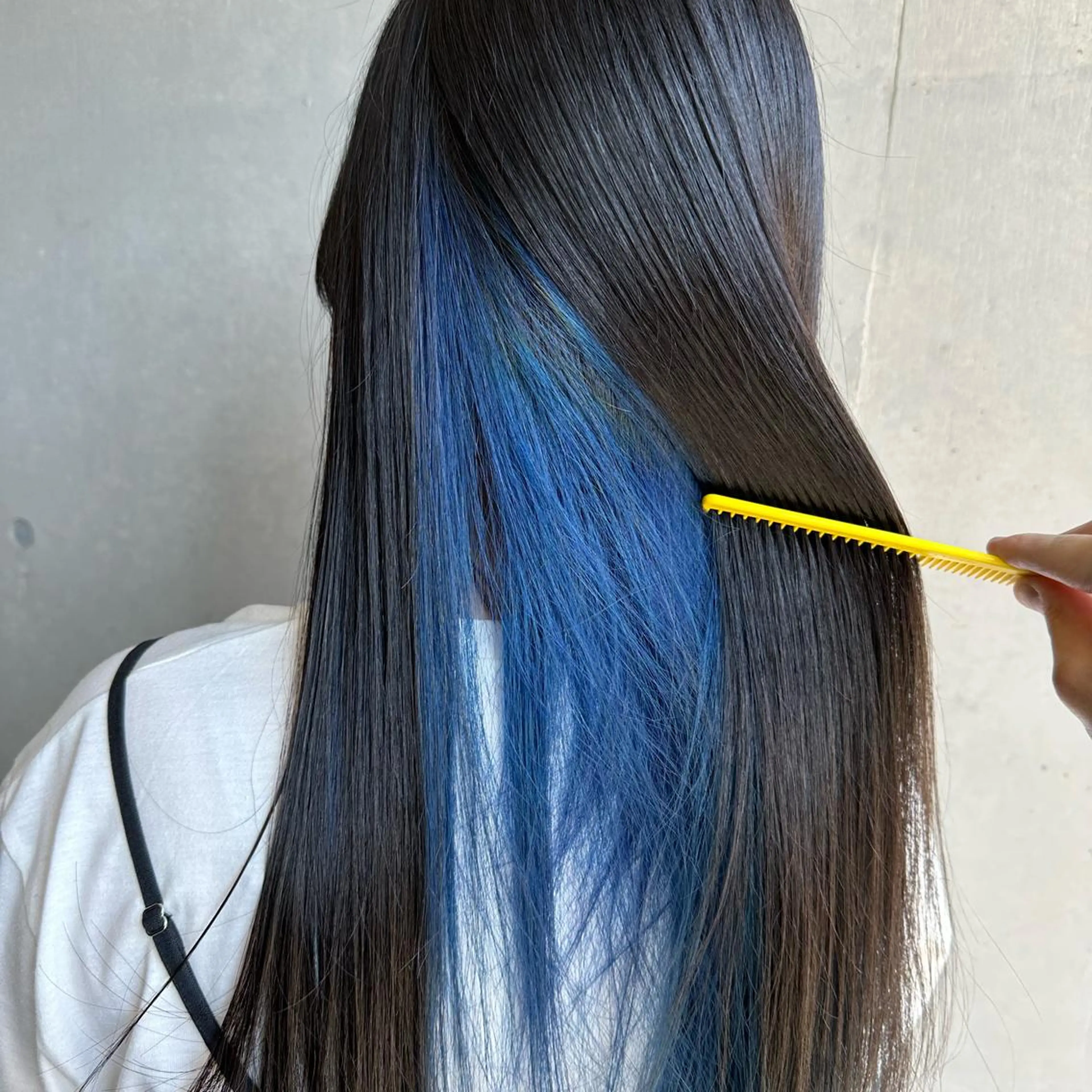 ロング カラー ブルーカラー ヘアカラー Glanzhair 🫧‪菊池柊真🫧のヘアスタイル