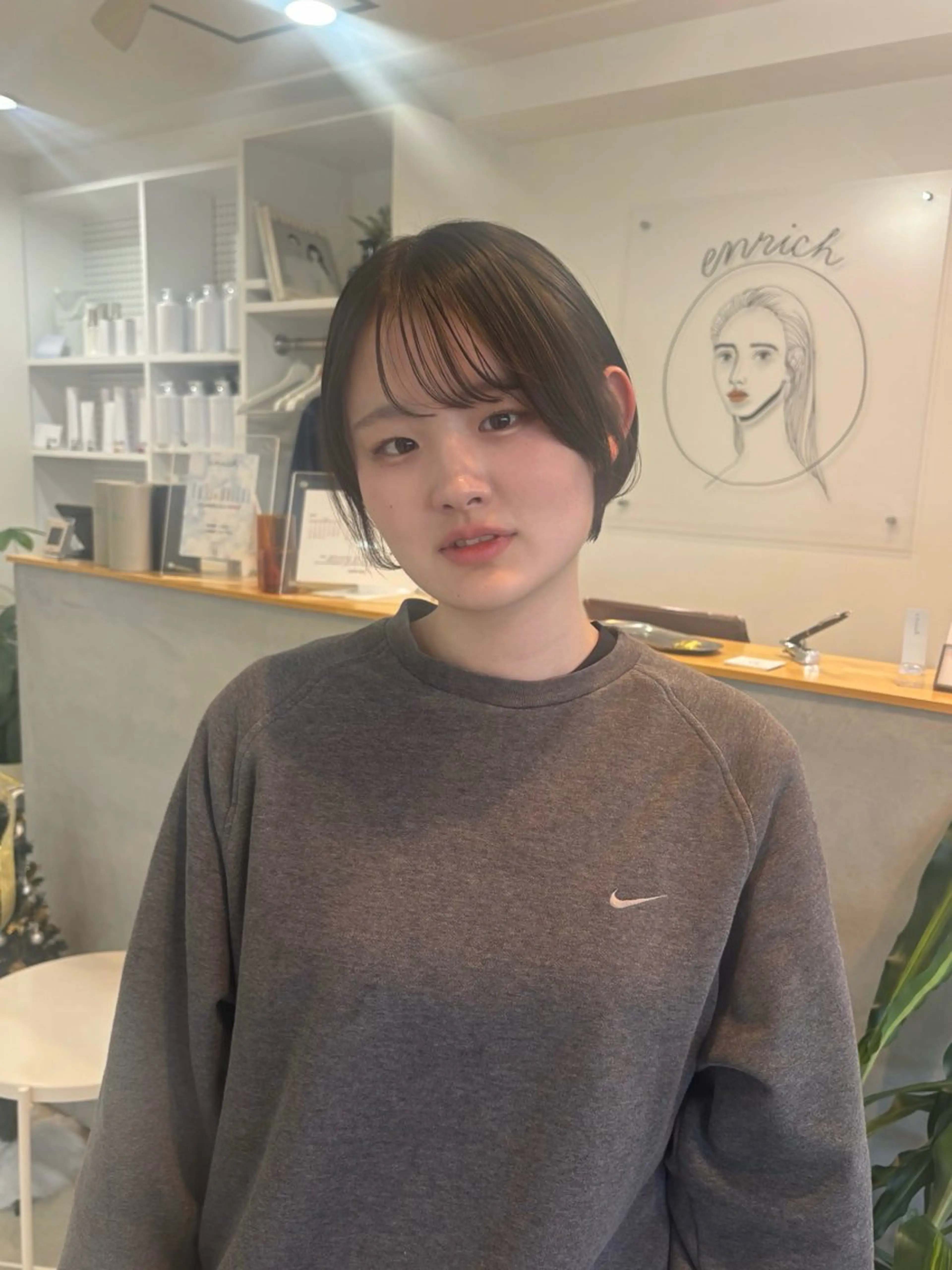 ショート ボブ 顔周りカット ショートヘア カット enrich / キタガワ カノンのヘアスタイル