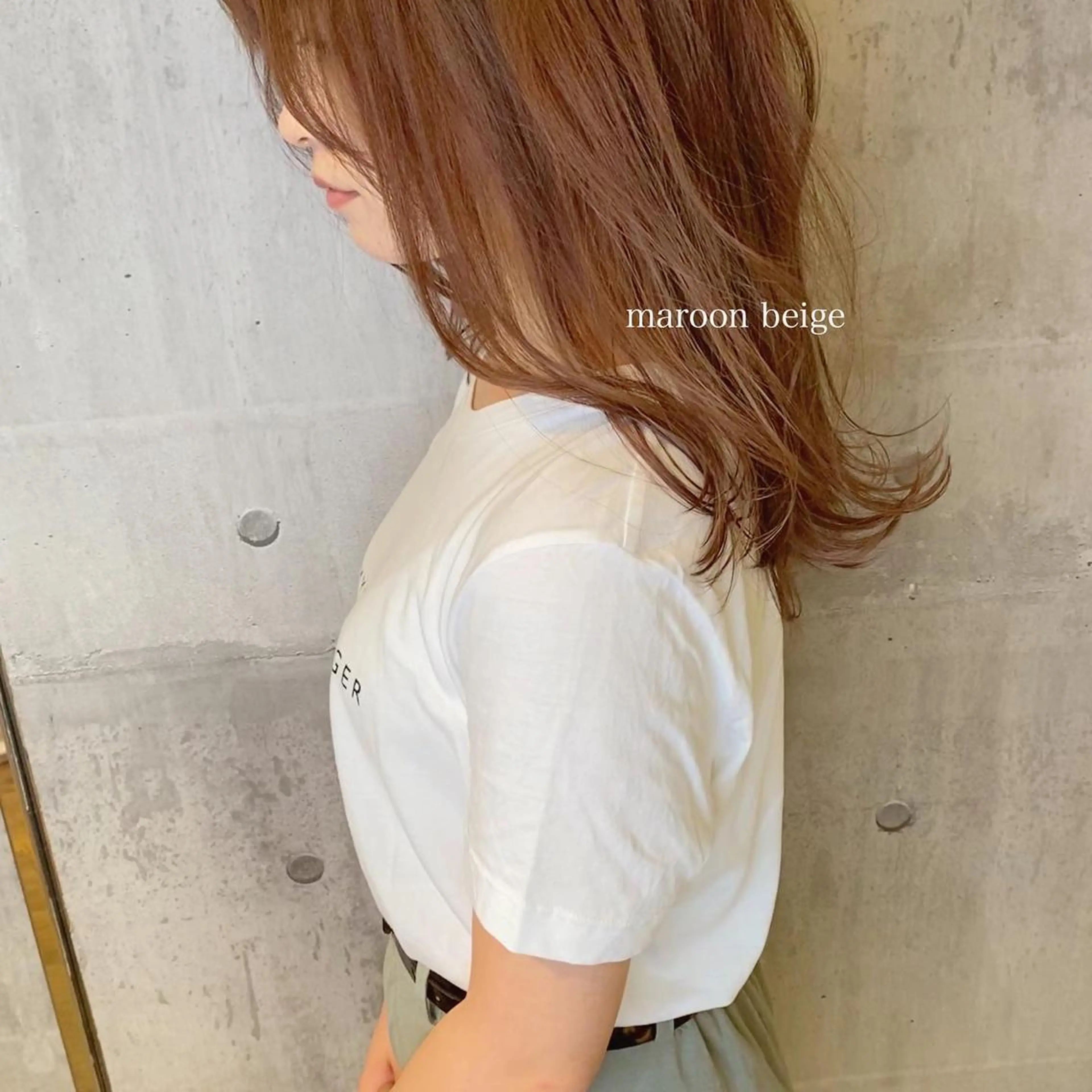 ミディアム カラー ベージュカラー カット ヘアカラー トリートメント 髪質改善ｶﾗｰ ｹｱﾌﾞﾘｰﾁ/ﾀﾑのヘアスタイル