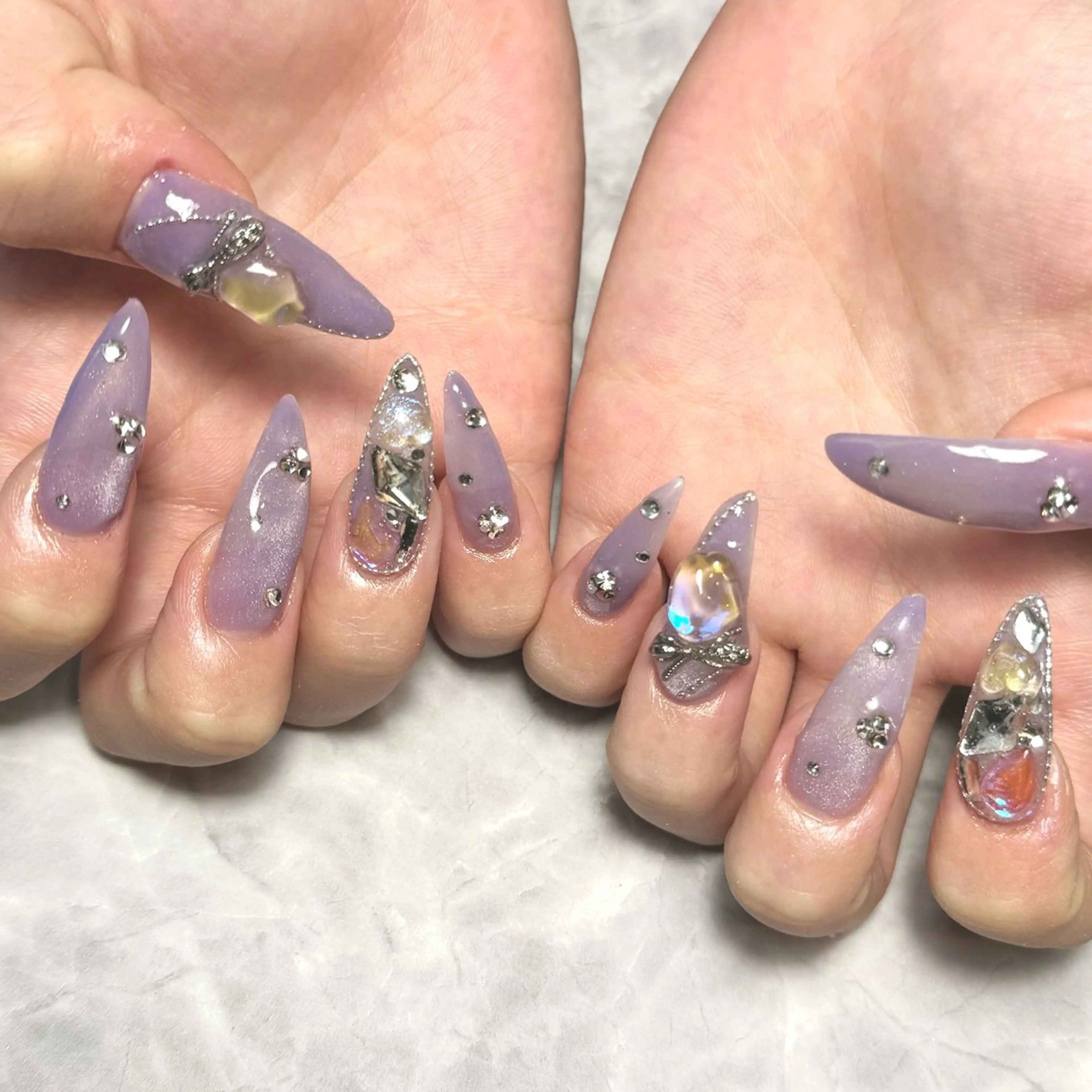 ネイル キラキラネイル マグネットネイル ワンホンネイル ハンドネイル Nail Salon Lillion【リリオン】所属・lillion karenのネイルデザイン