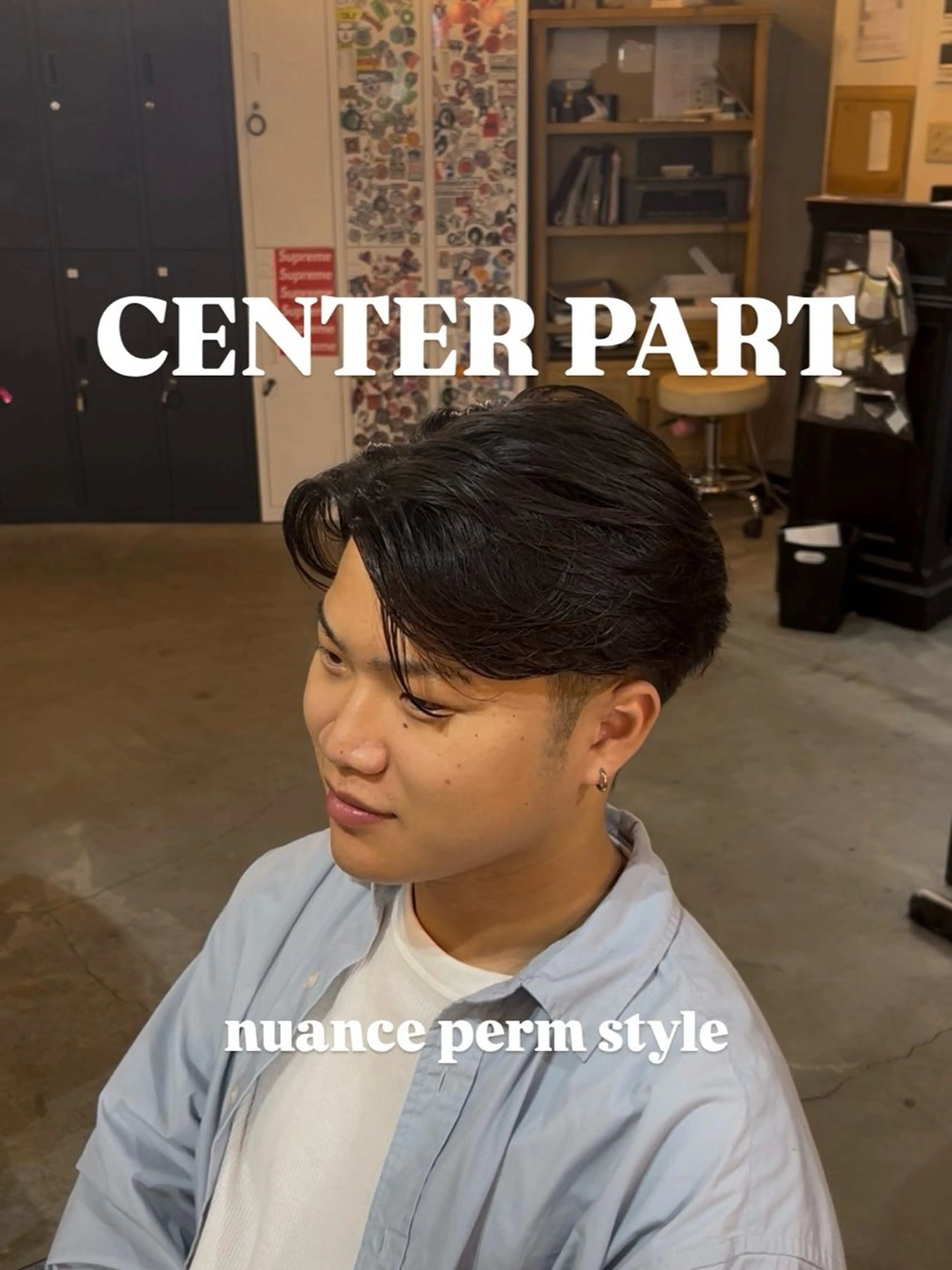 ミディアム パーマ メンズ カット パーマ 長島勇斗 💈メンズカット💈のヘアスタイル