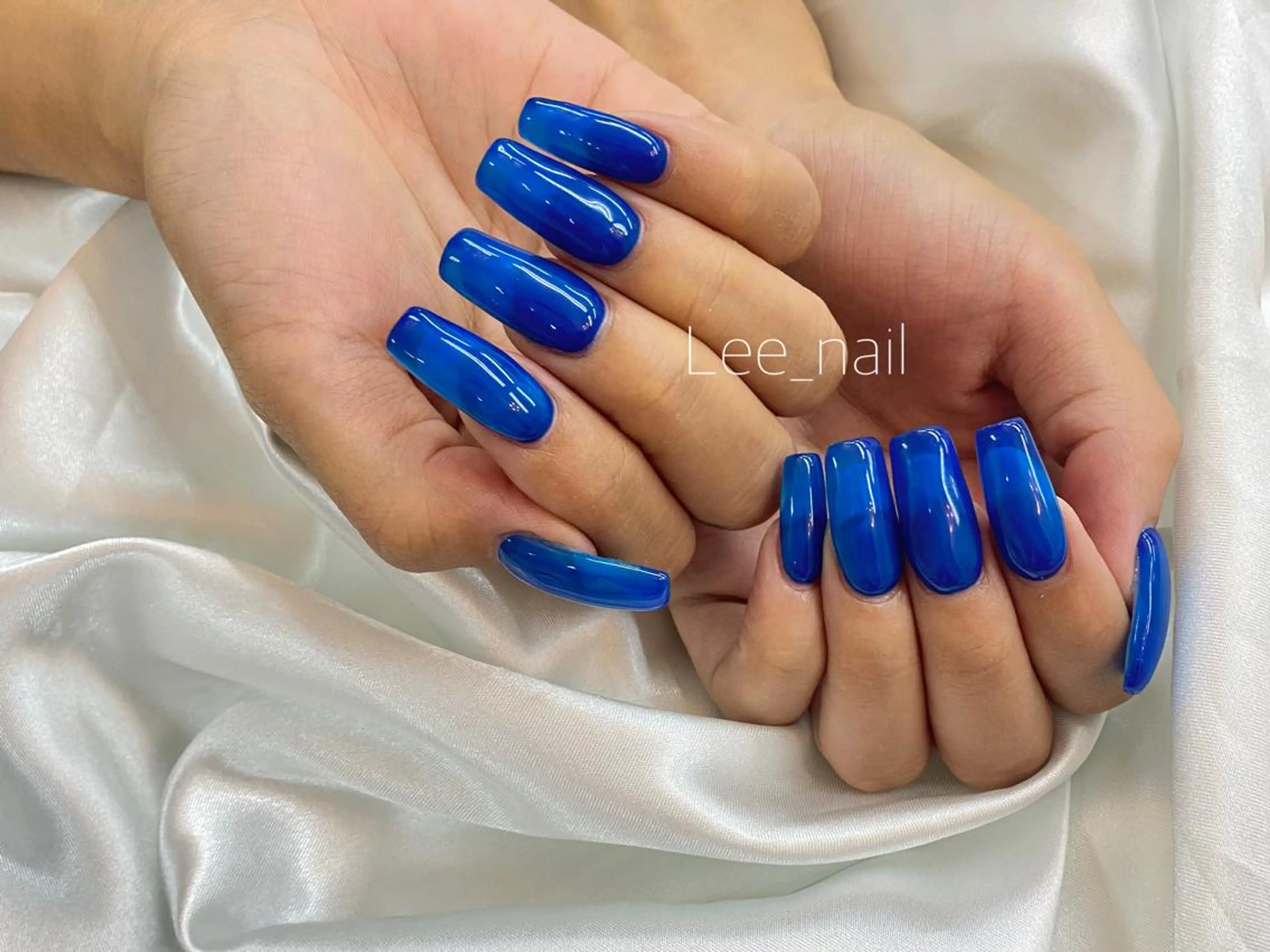 ネイル 長さ出し ワンカラーネイル スカルプネイル ハンドネイル Lee_ nailのネイルデザイン