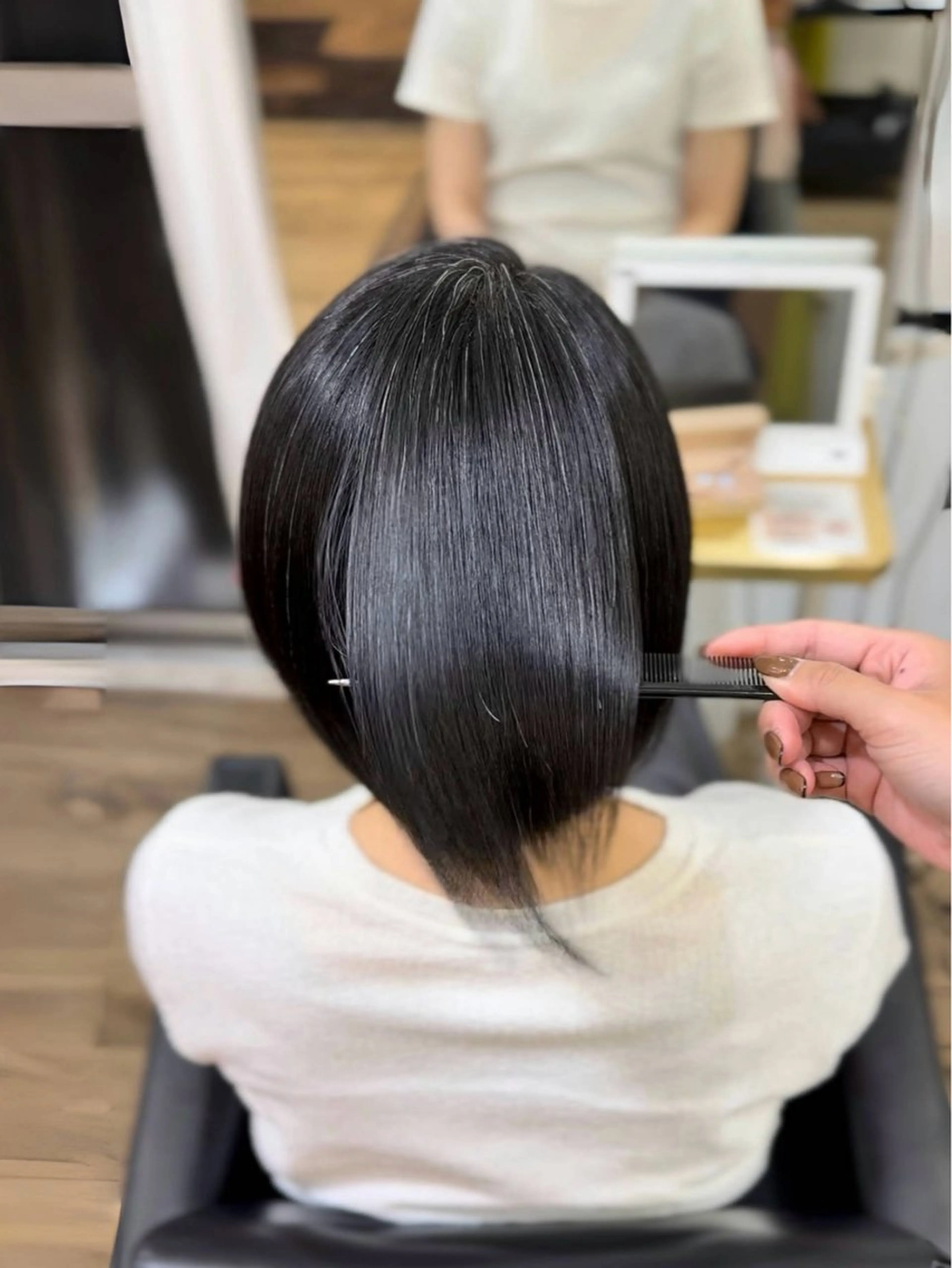 ショート 縮毛矯正 トリートメント 茶屋町/ワンカラー RAN　モデル募集中のヘアスタイル