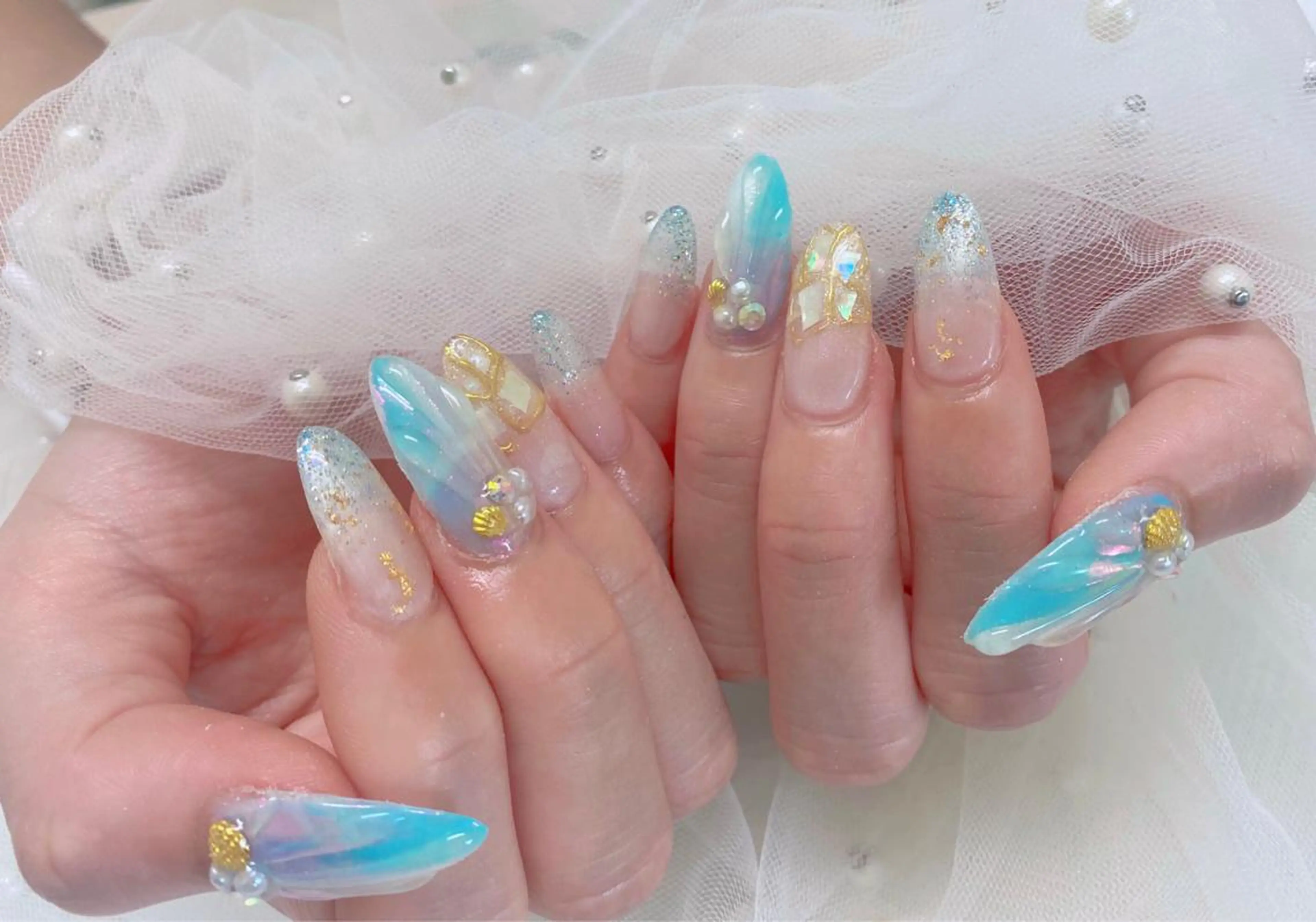 ネイル 長さ出し 夏ネイル ネイルチップ Fleur  Nail所属・Fleur Nail大塚店のネイルデザイン