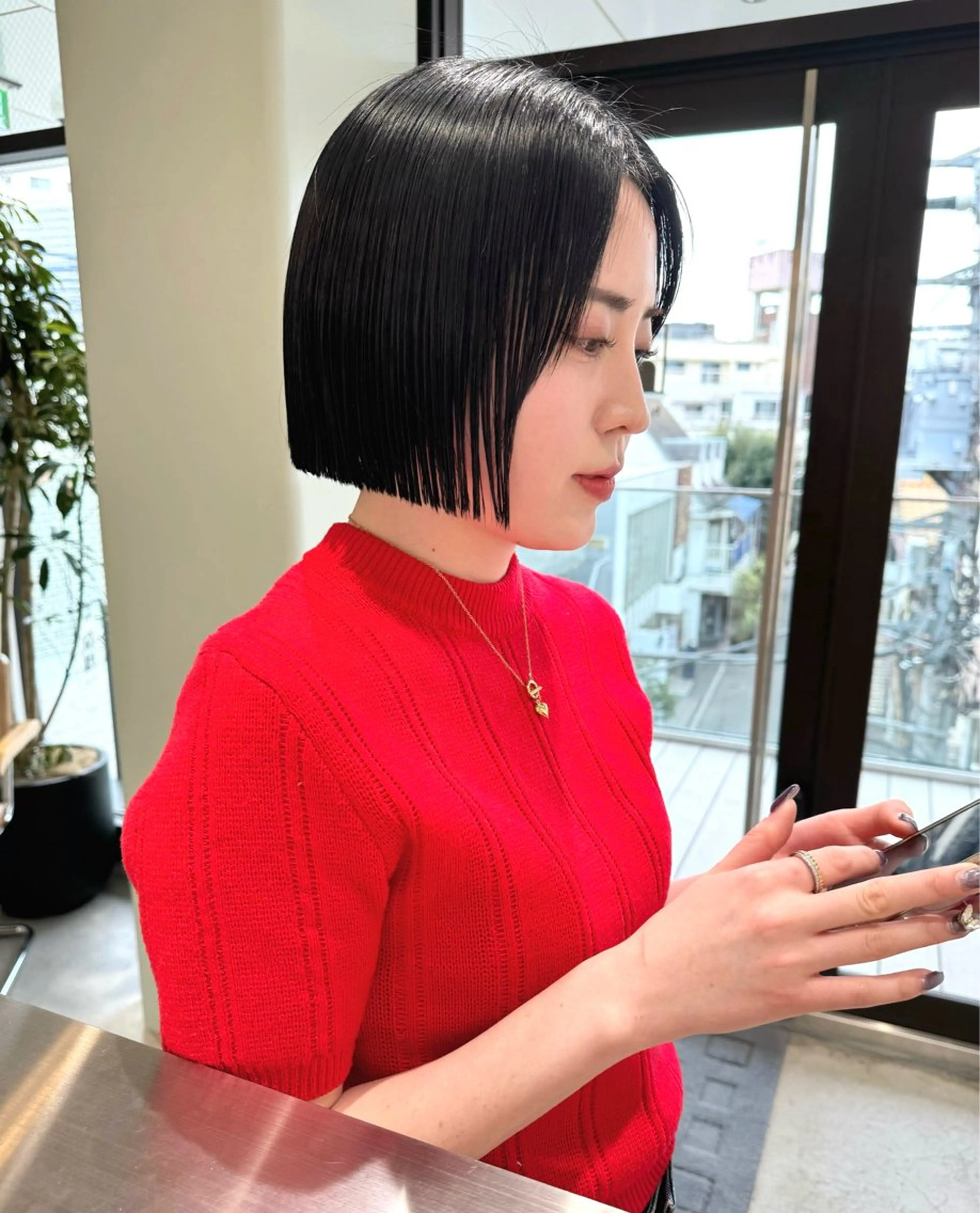 ショート ボブ タンバルモリ 韓国風ヘア 外ハネヘア カット ヘアカラー トリートメント hollo渋谷所属・🇰🇷タッセルボブ /DAIKIのヘアスタイル