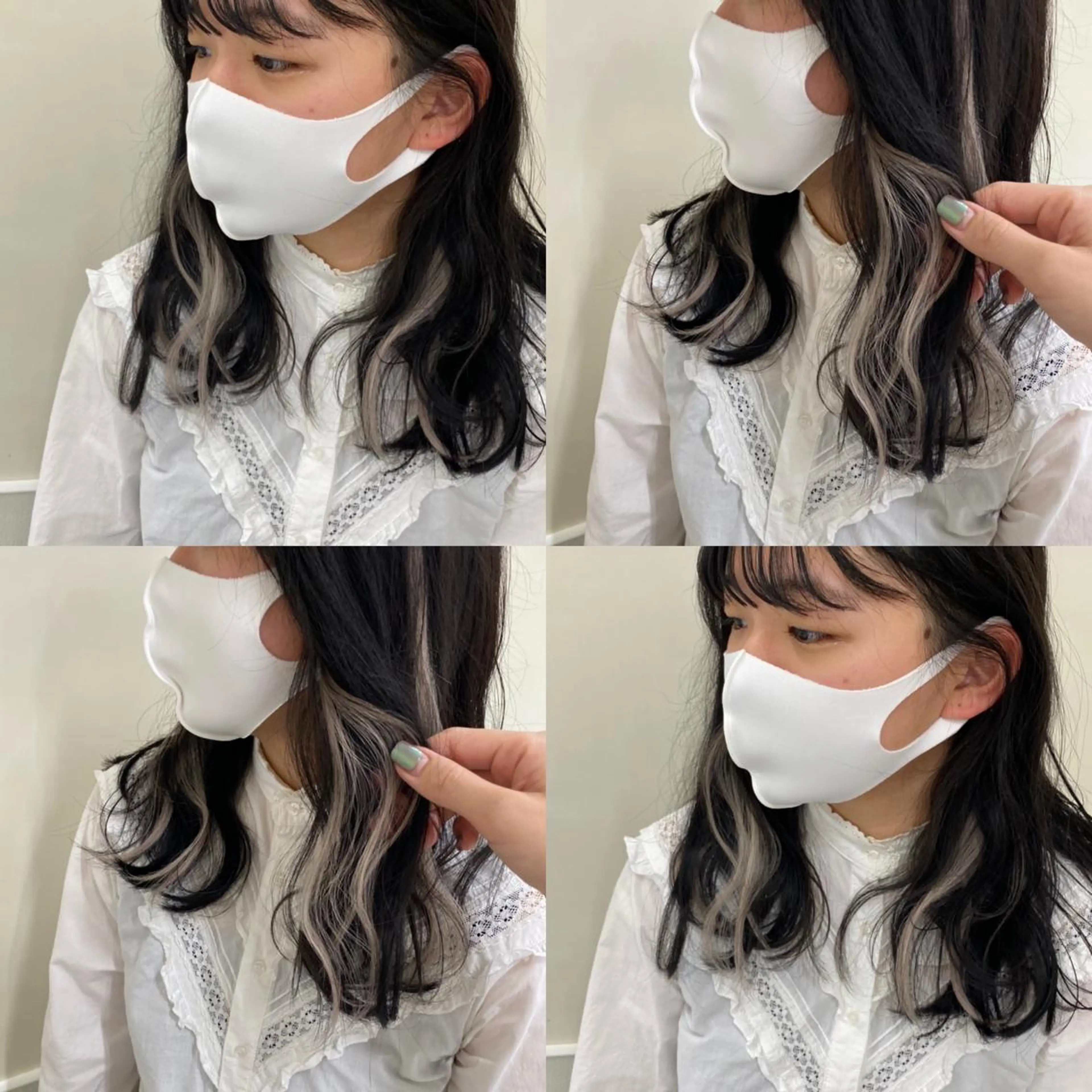 ロング カラー エクステ ヘアカラー エクステ エクステ ハイトーン 💭黒崎ハルカのヘアスタイル
