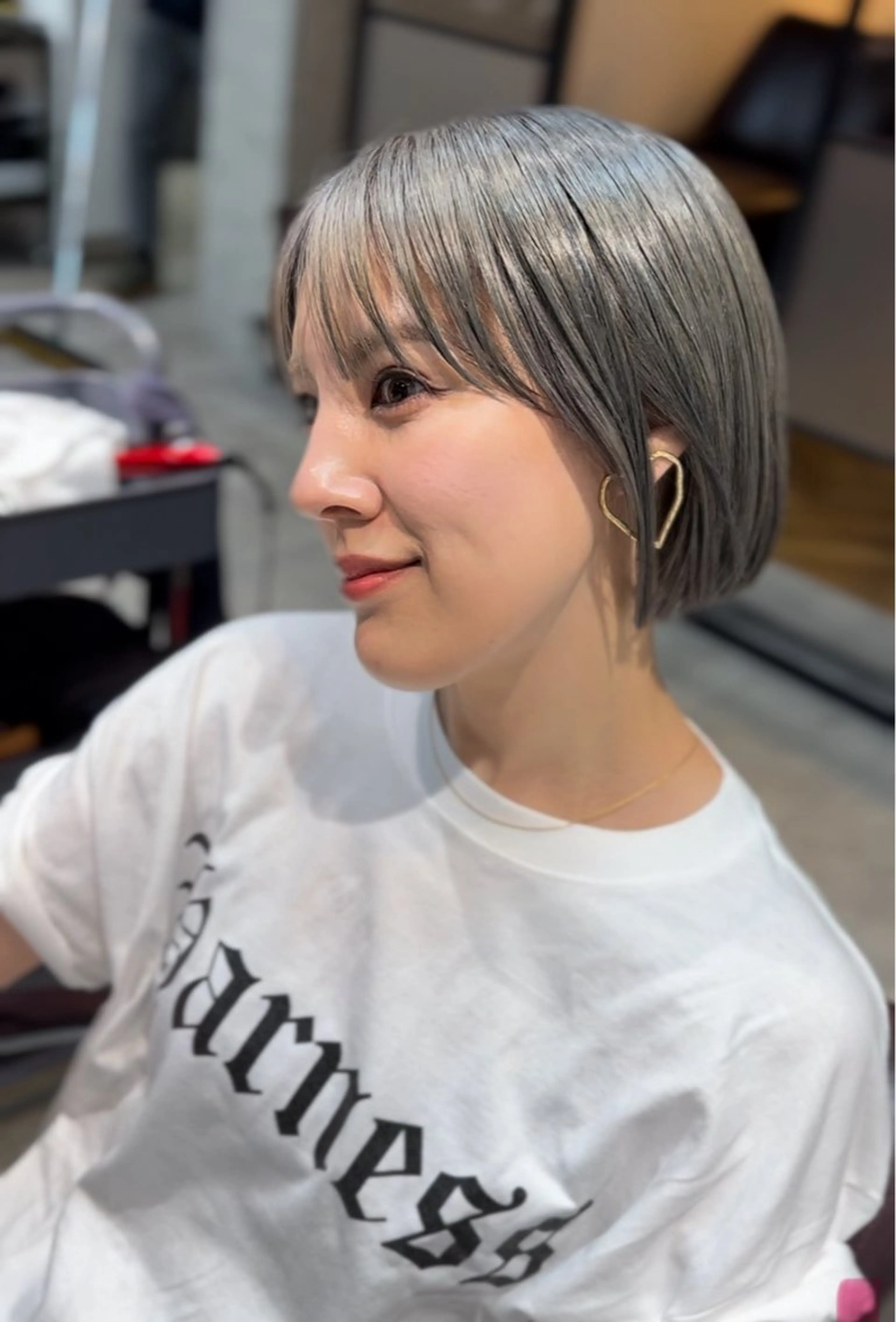 ショート カラー バレイヤージュ ブリーチ ブロンド ダブルカラー ハイライトカラー カット ヘアカラー トリートメント 大人のハイトーン💎 BRAIDS💎愛子のヘアスタイル