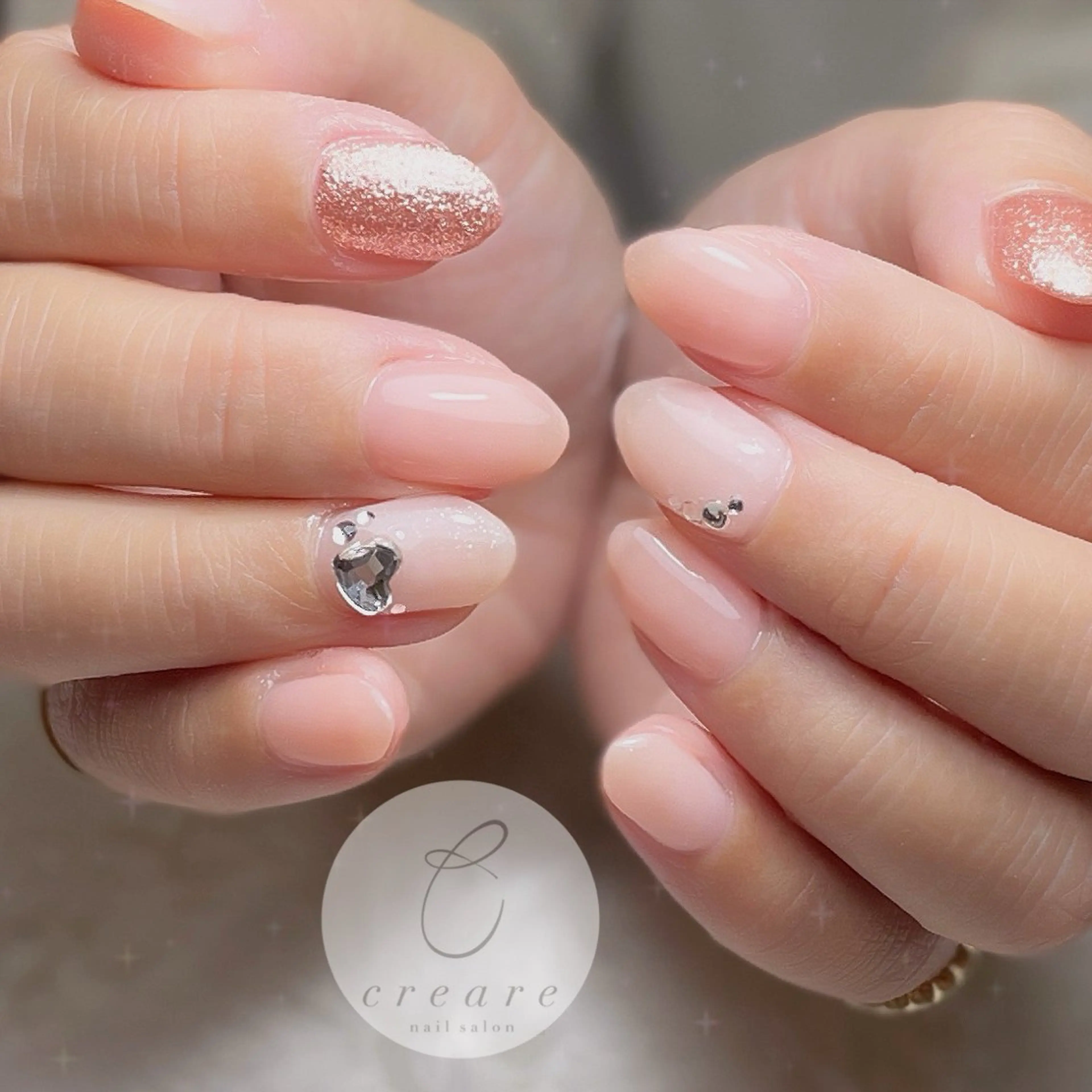 ネイル オフィスネイル ワンカラーネイル ショートネイル バレンタイン 辻野 和枝のネイルデザイン