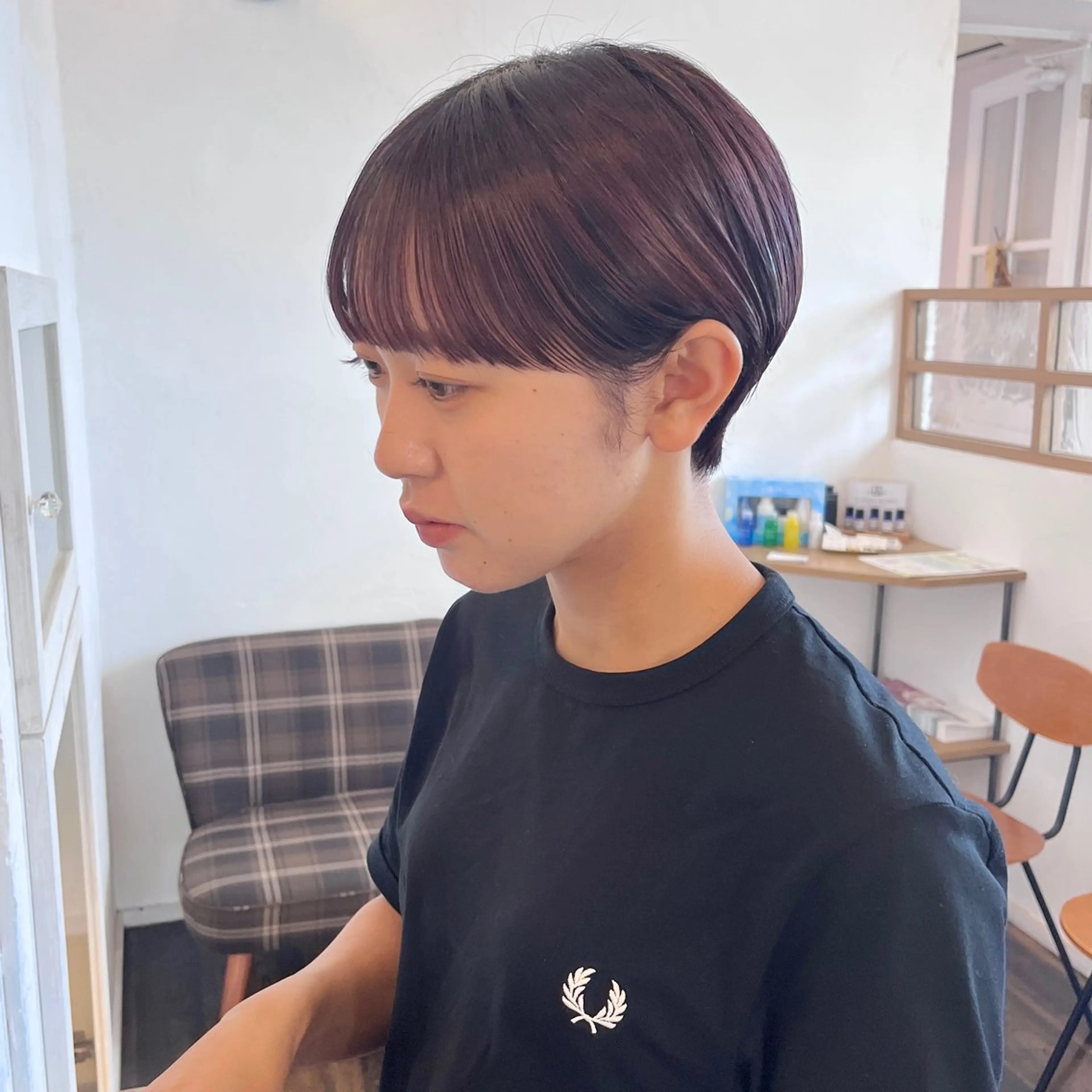 ショート カラー ピンクカラー ショートヘア 伊藤ゆかり/髪質改善 /透明感カラーのヘアスタイル