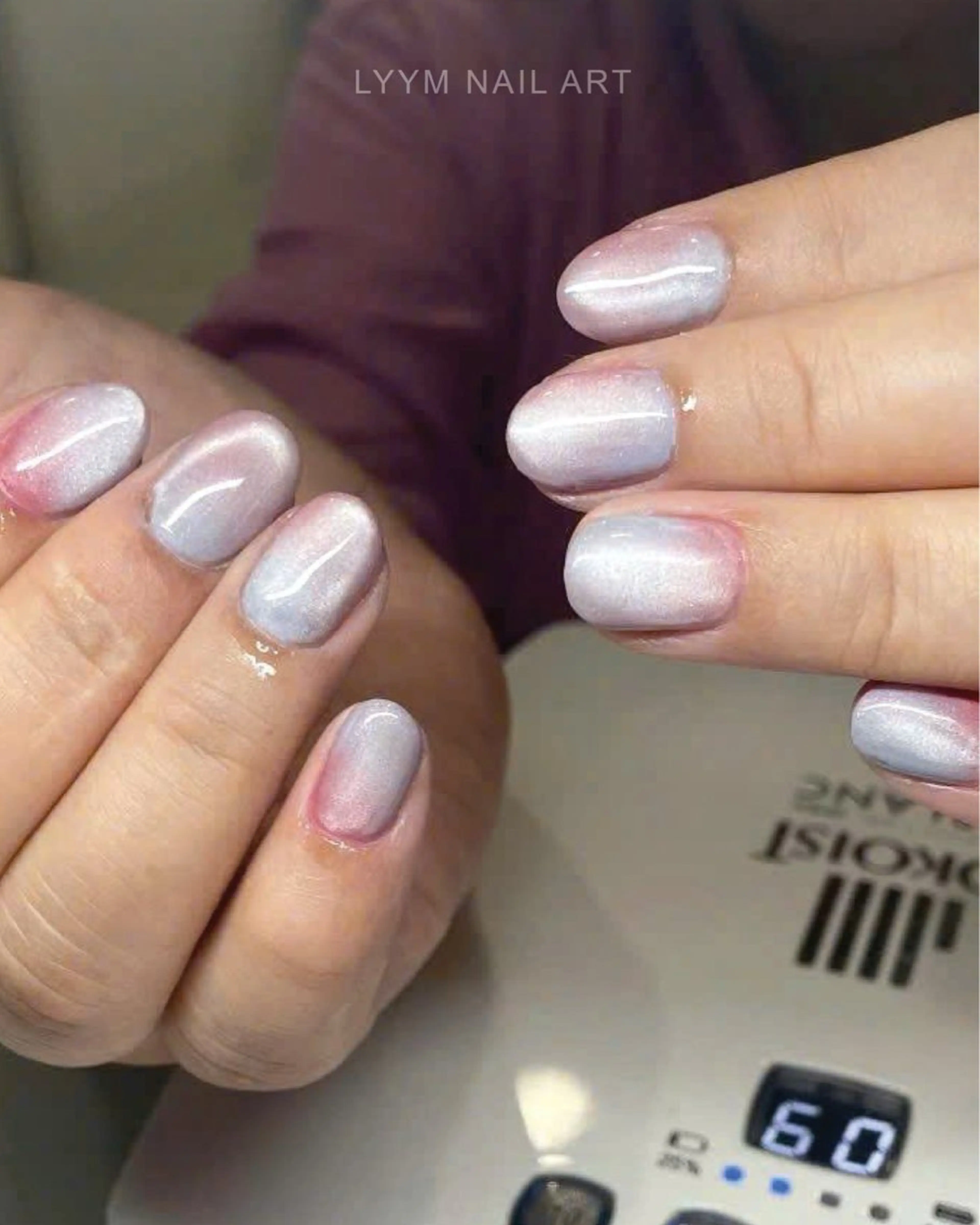 ネイル オーロラネイル 韓国ネイル マグネットネイル オフィスネイル シンプルネイル ハンドネイル LYYM Nail Salonのネイルデザイン