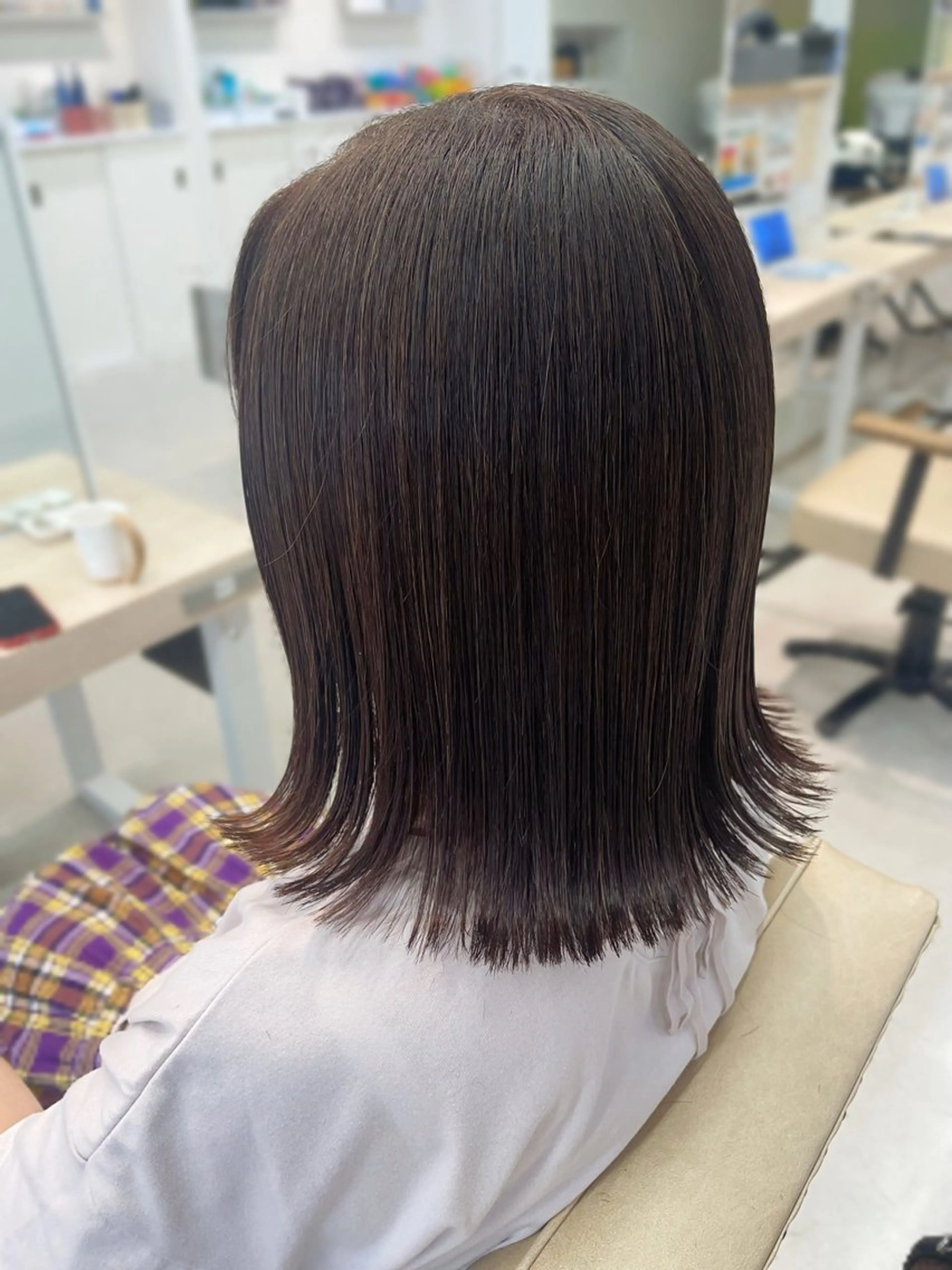 ミディアム ボブ 外ハネヘア トリートメント かずや🍀/髪質改善 /艶髪カラー/眉毛のヘアスタイル