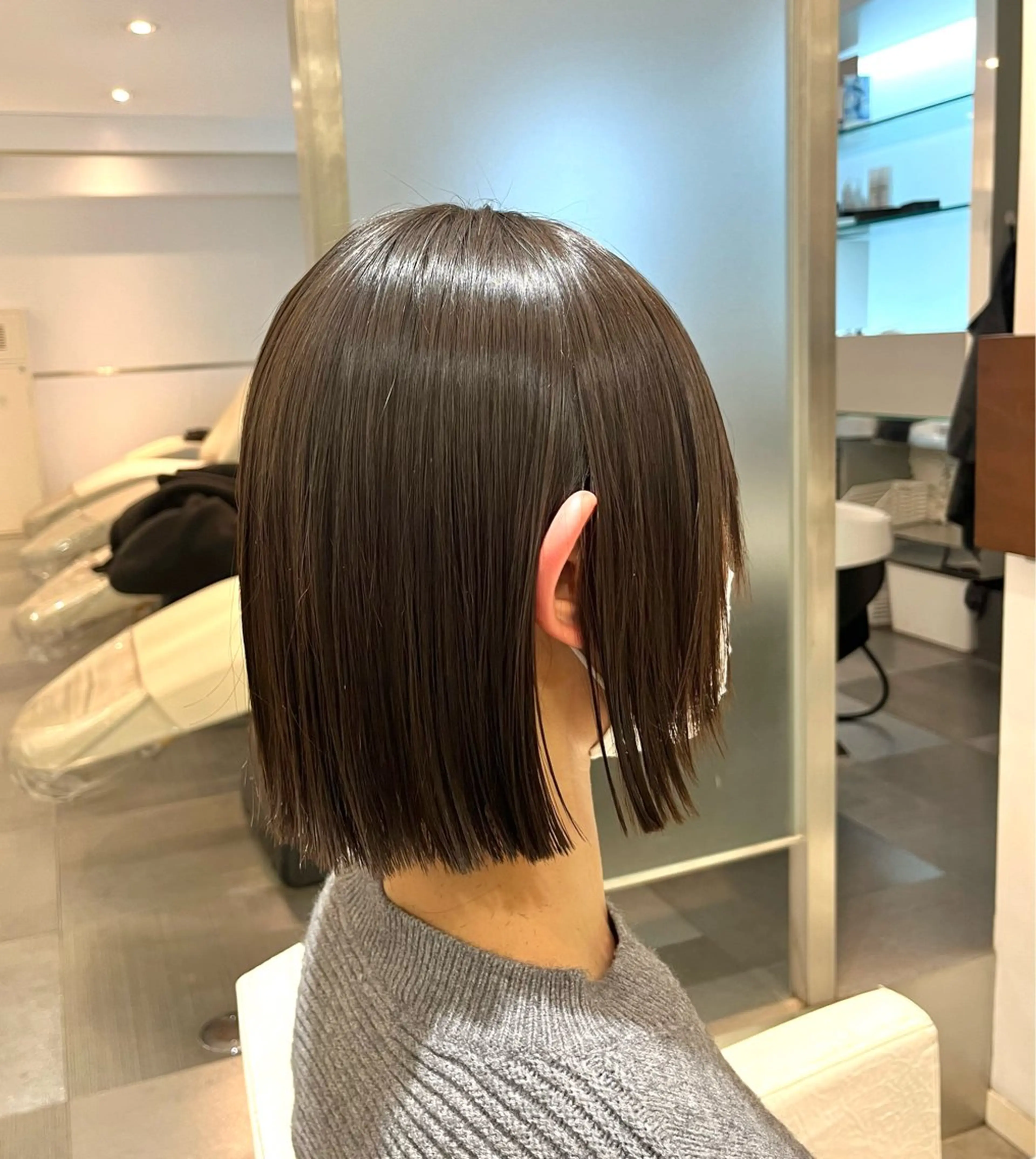 ミディアム カット トリートメント コテ巻き風パーマ 藤澤　知彌のヘアスタイル