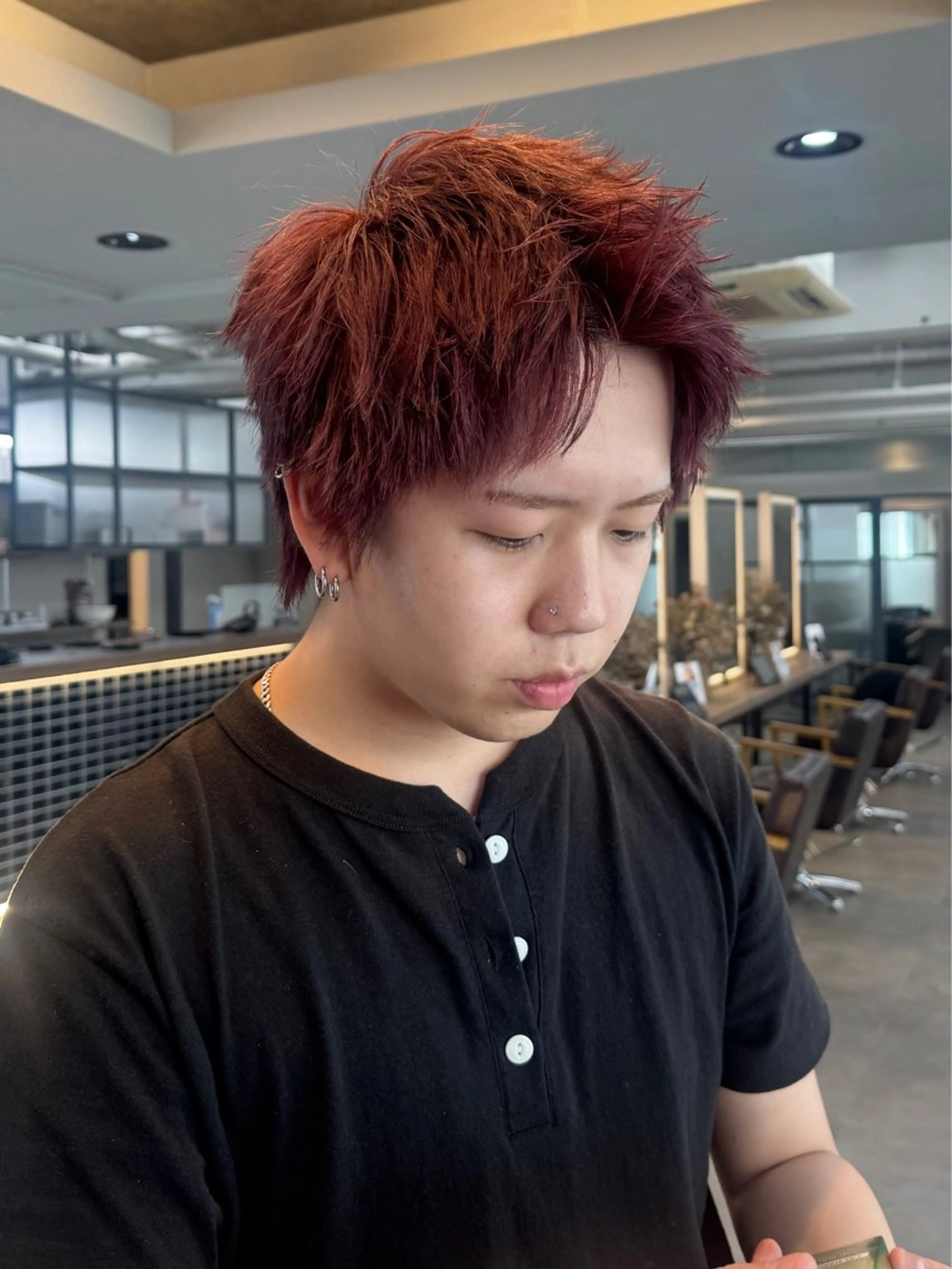 カラー レッドカラー ヘアカラー 艶髪カラー/レイヤー 🐣kokoro🌸のヘアスタイル