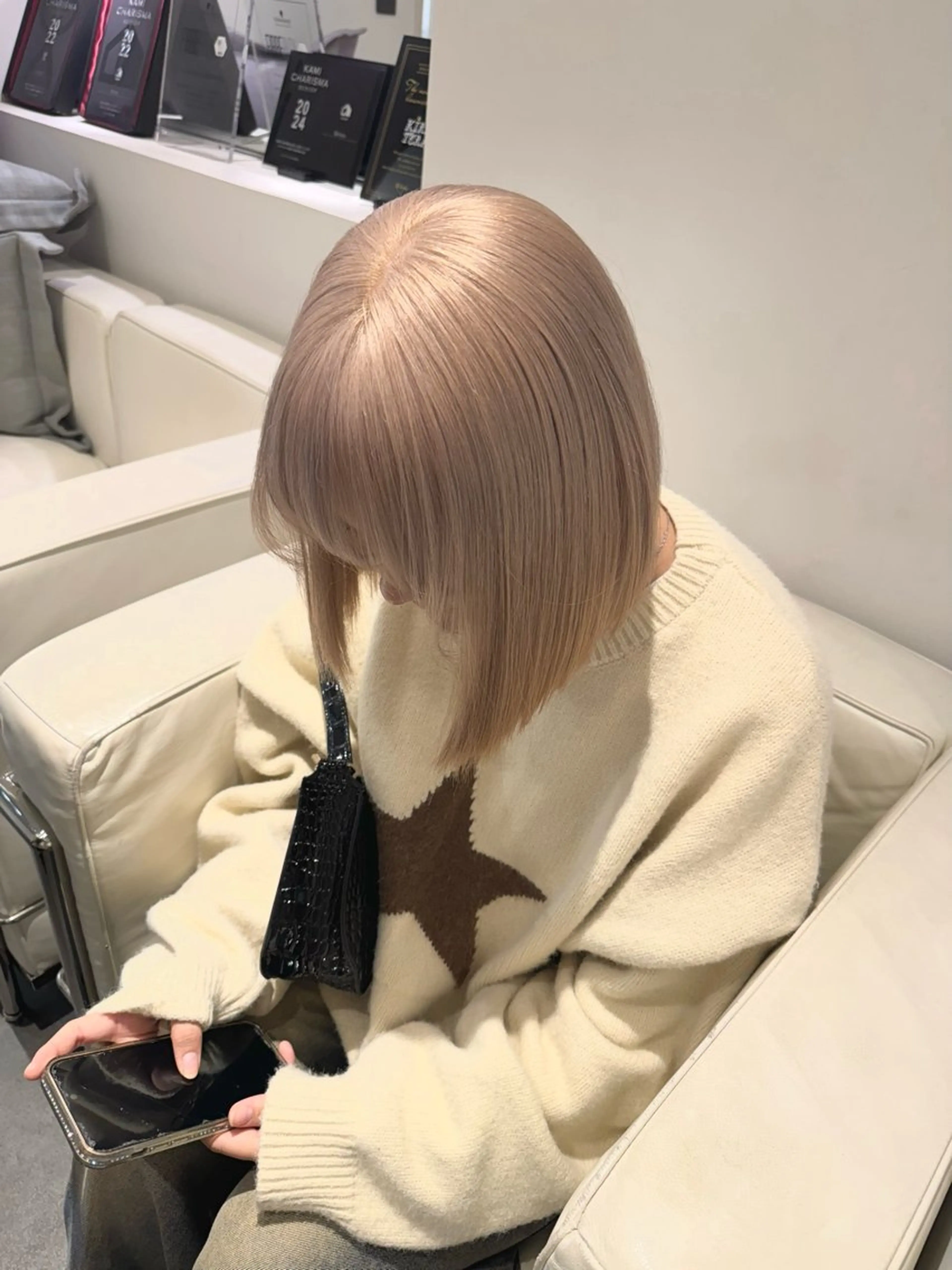 ミディアム カラー ヘアカラー トリートメント ハイトーン渋谷🌙 MINORIのヘアスタイル
