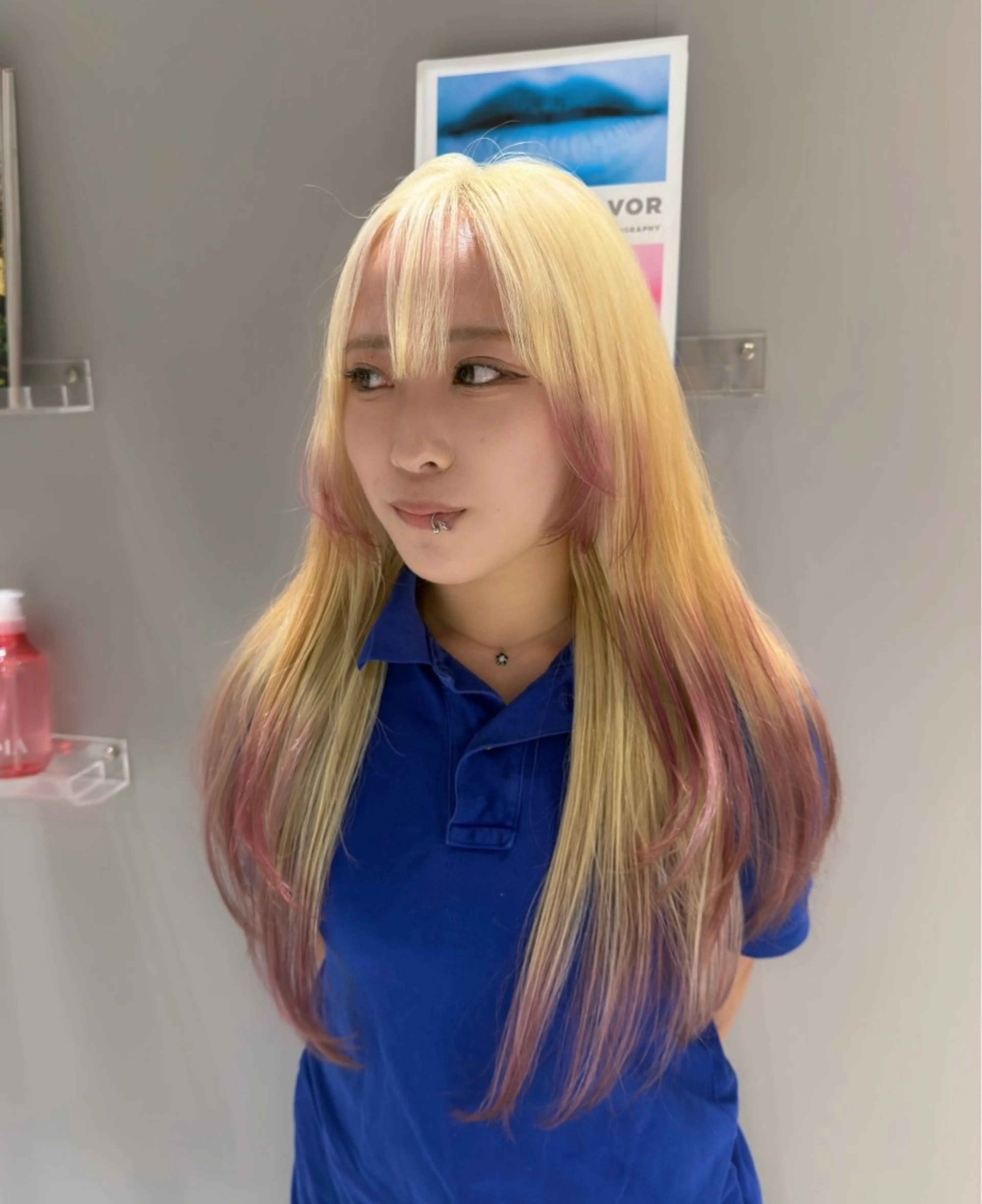 ロング カラー 抜きっぱなしブロンド ブロンド 透明感カラー グラデーションカラー ハイトーンカラー ヘアカラー トリートメント 艶カラー/ハイトーン /アレンジ/meiのヘアスタイル