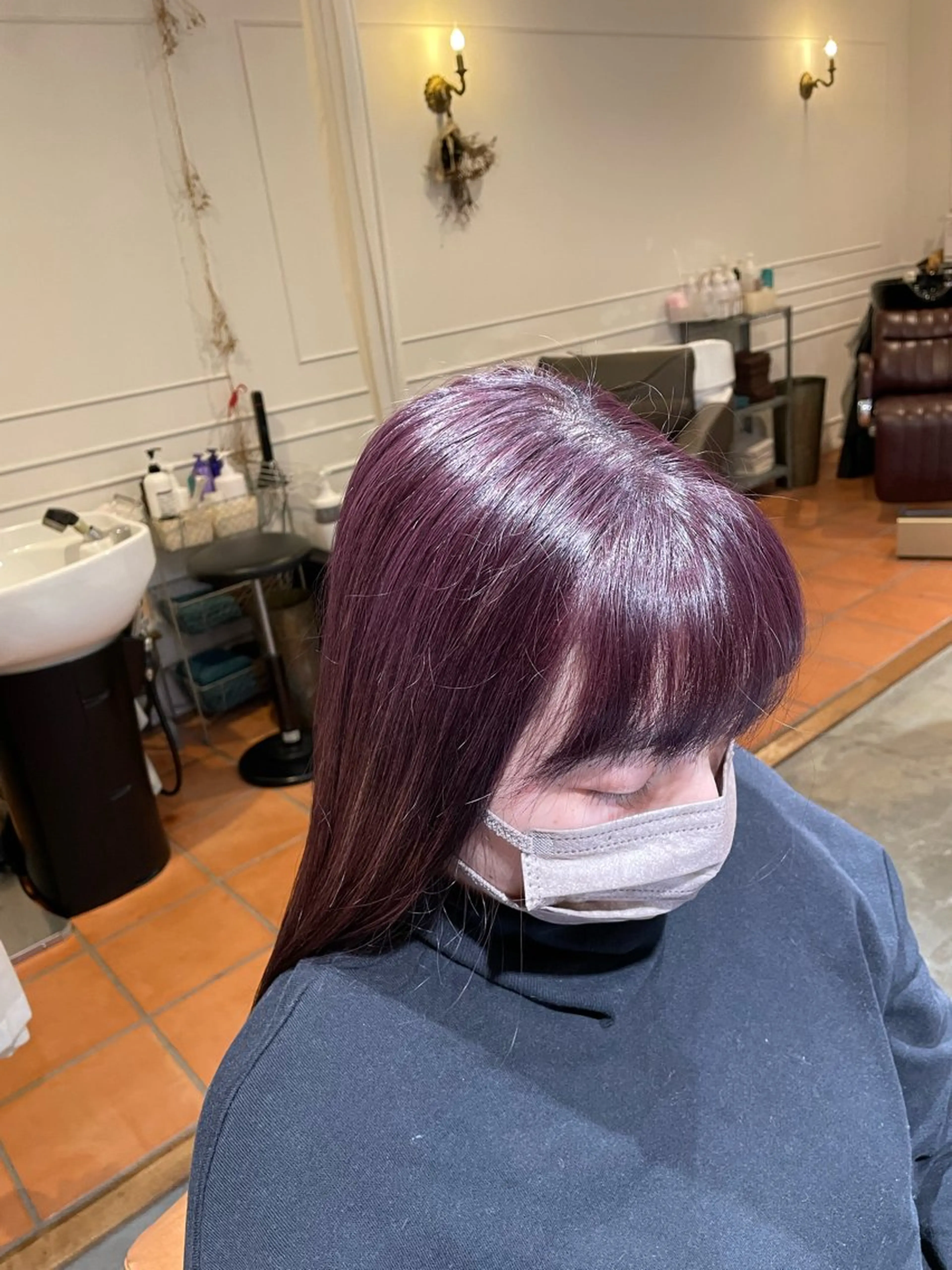 ロング カラー ブリーチ ラベンダーカラー トリコヘアサロン 新井千智のその他イメージ
