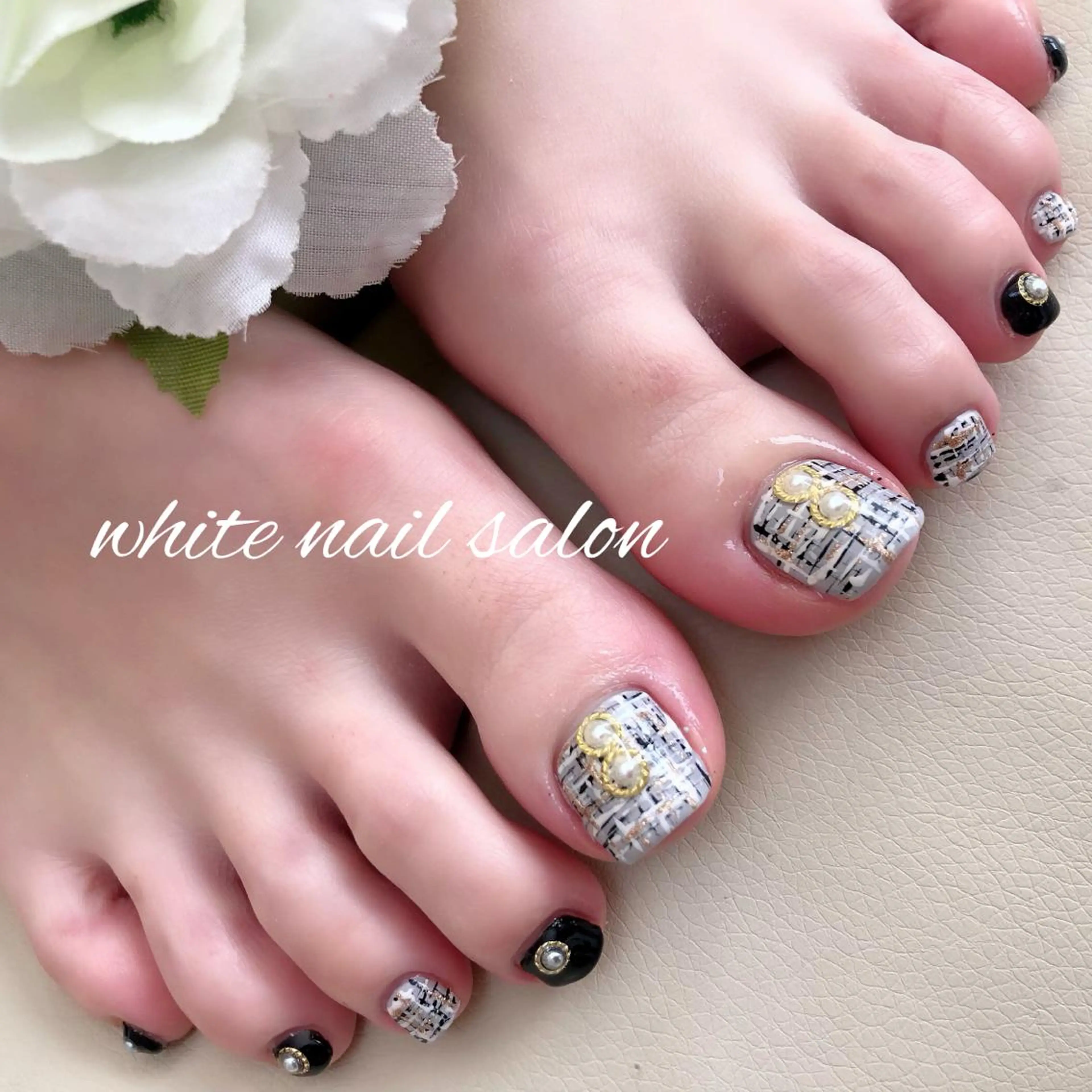 ネイル アートネイル フレンチネイル ジェルネイル ハードジェル 持ち込み フットネイル white nail salonのネイルデザイン