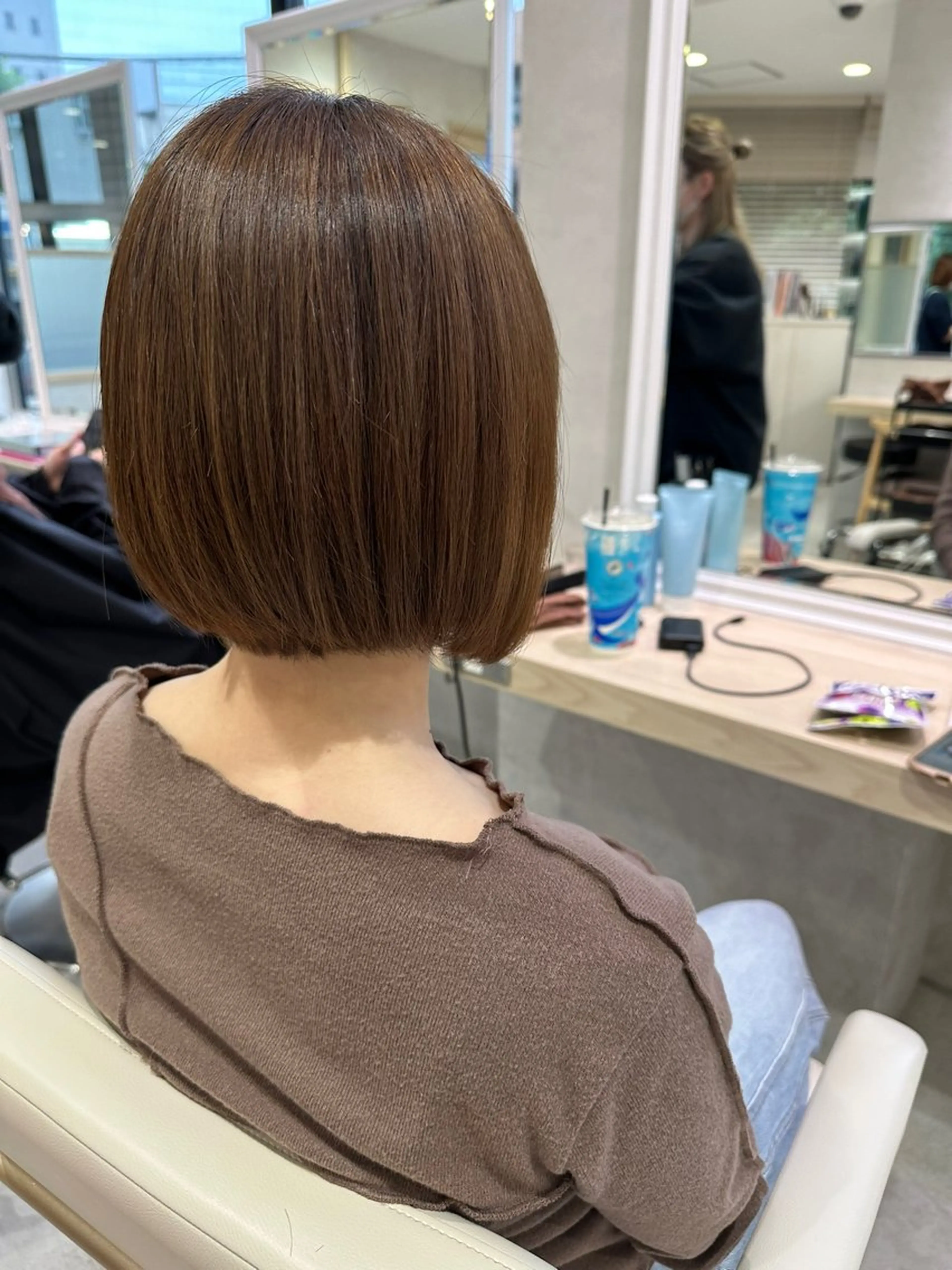 ミディアム カット ヘアカラー トリートメント 美髪⭐︎髪質改善 井上　康司のヘアスタイル