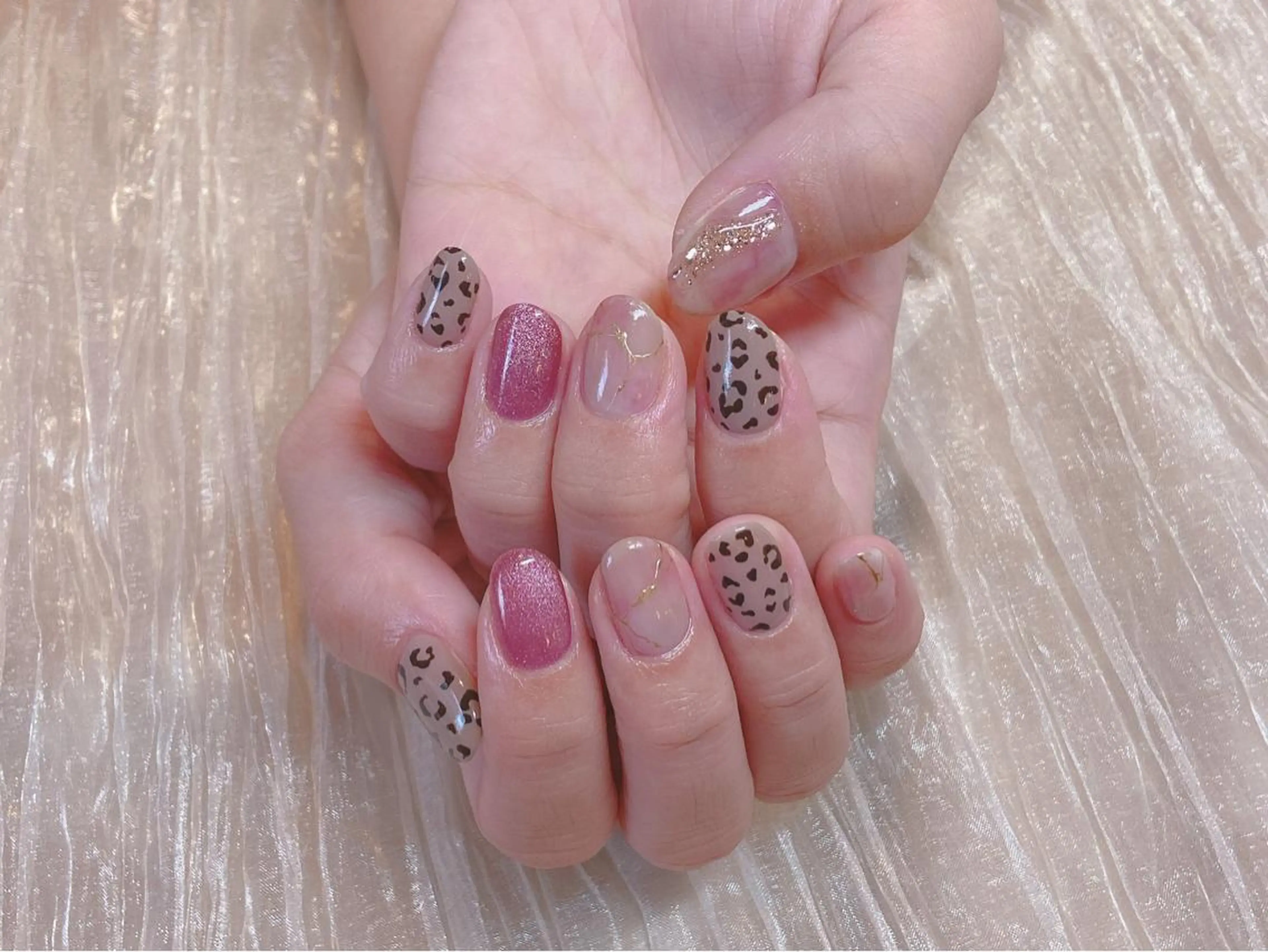 ネイル アニマル柄 マグネットネイル 大理石ネイル(マーブル) ネイリスト あこのネイルデザイン