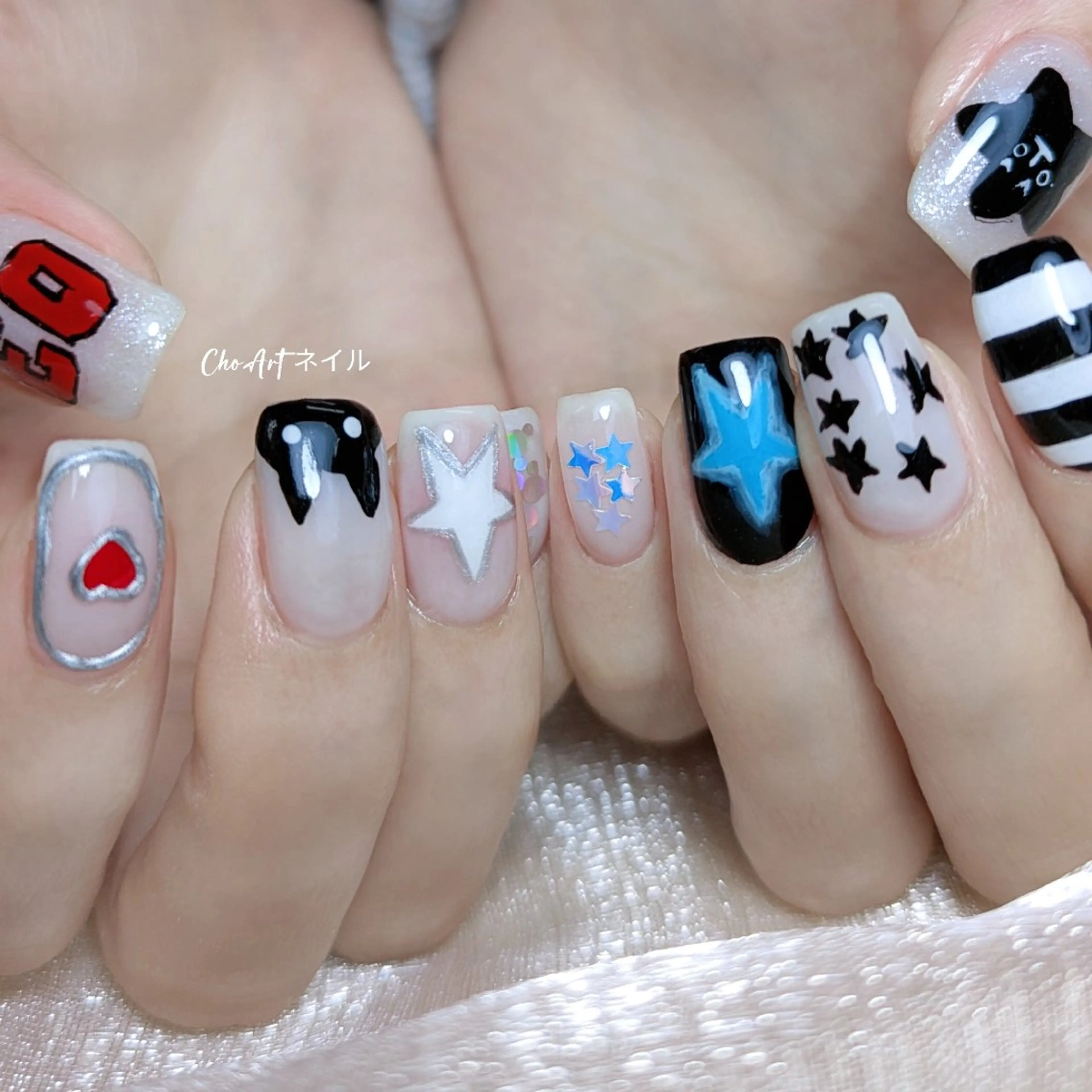 ネイル アートネイル ホログラムネイル キラキラネイル ラメ(グリッター) マグネットネイル Cho Artネイル所属・Cho Art ネイルのネイルデザイン