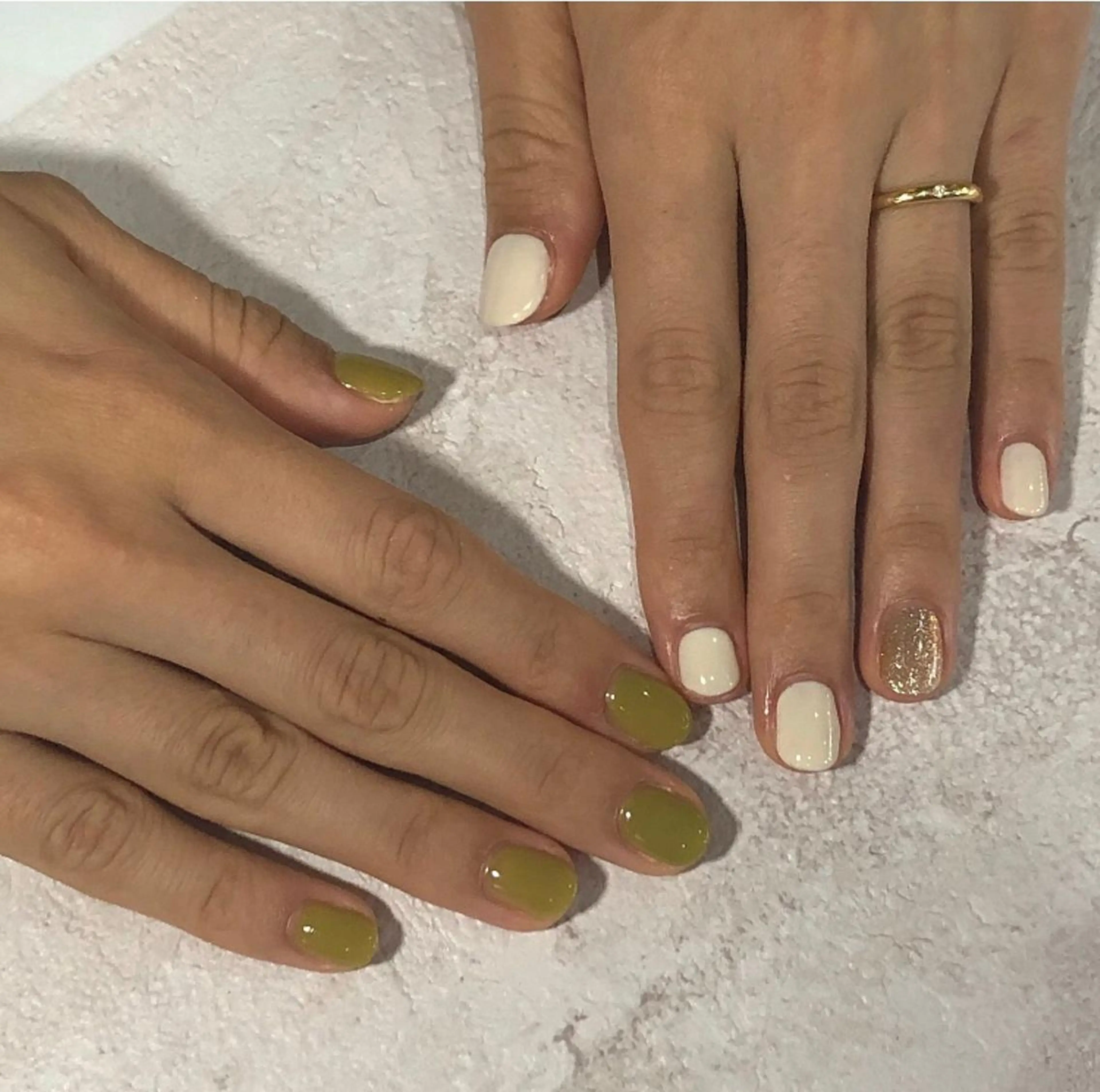 ネイル ラメ(グリッター) ピスタチオネイル ハンドネイル .Etel atelier.のネイルデザイン